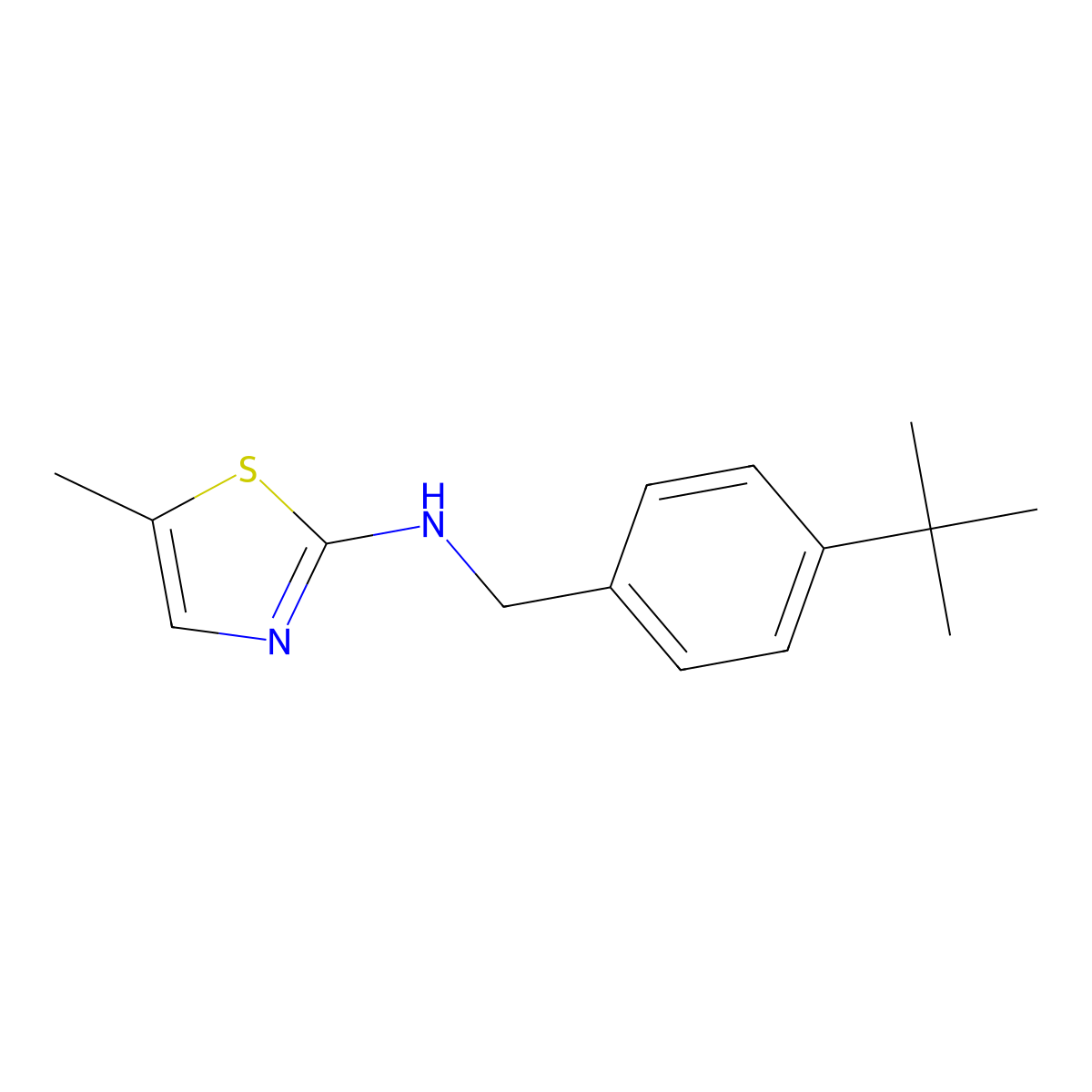 N-[(4-tert-butylphenyl)methyl]-5-methyl-1,3-thiazol-2-amine molecular structure, CAS 1541674-97-8