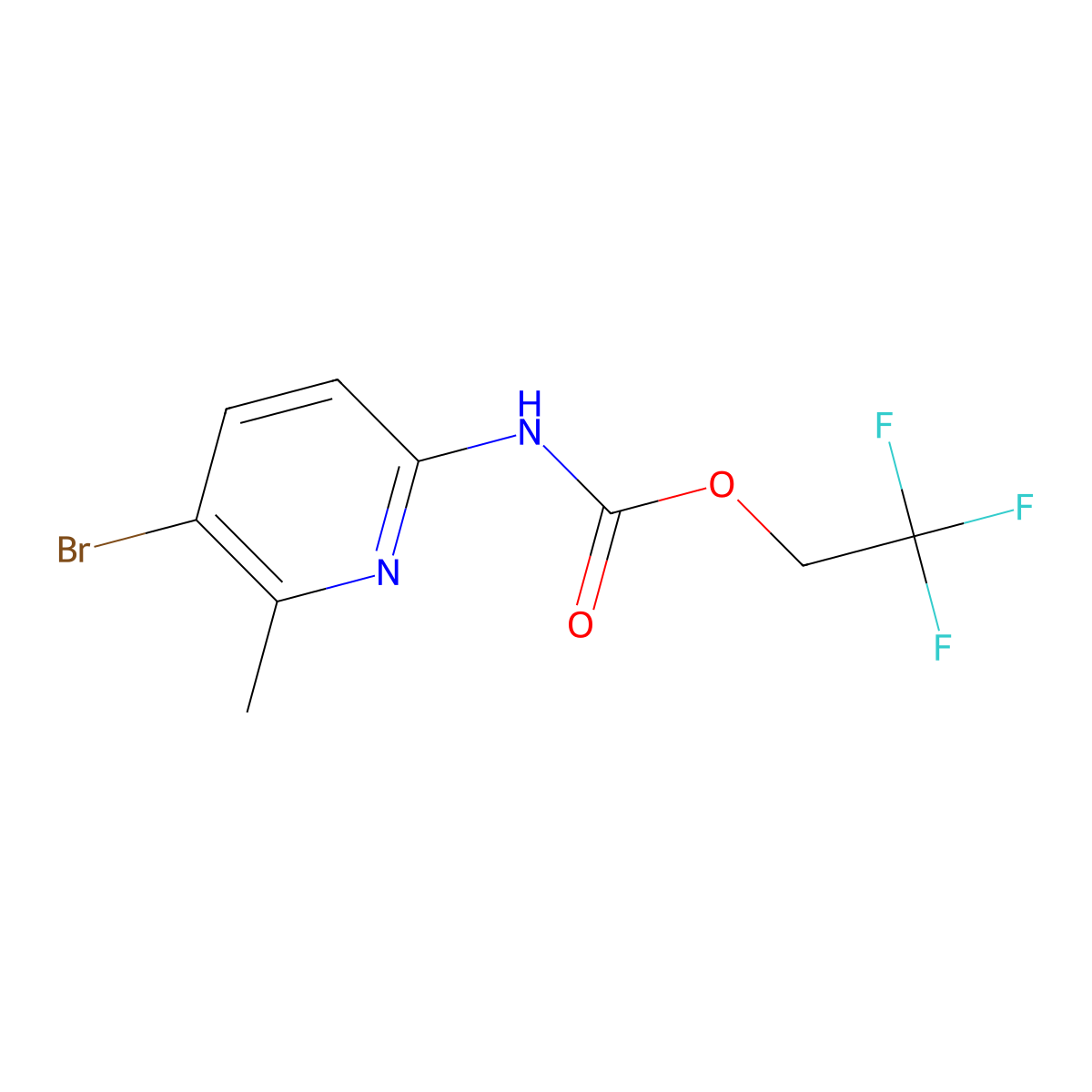 2,2,2-Trifluoroethyl N-(5-bromo-6-methylpyridin-2-yl)carbamate molecular structure, CAS 1541684-29-0