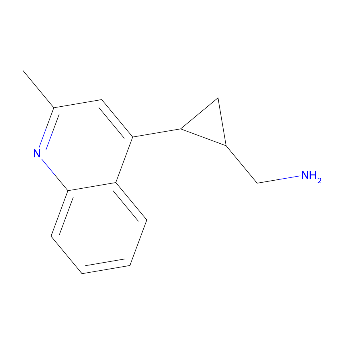(2-(2-Methylquinolin-4-yl)cyclopropyl)methanamine molecular structure, CAS 1541693-00-8