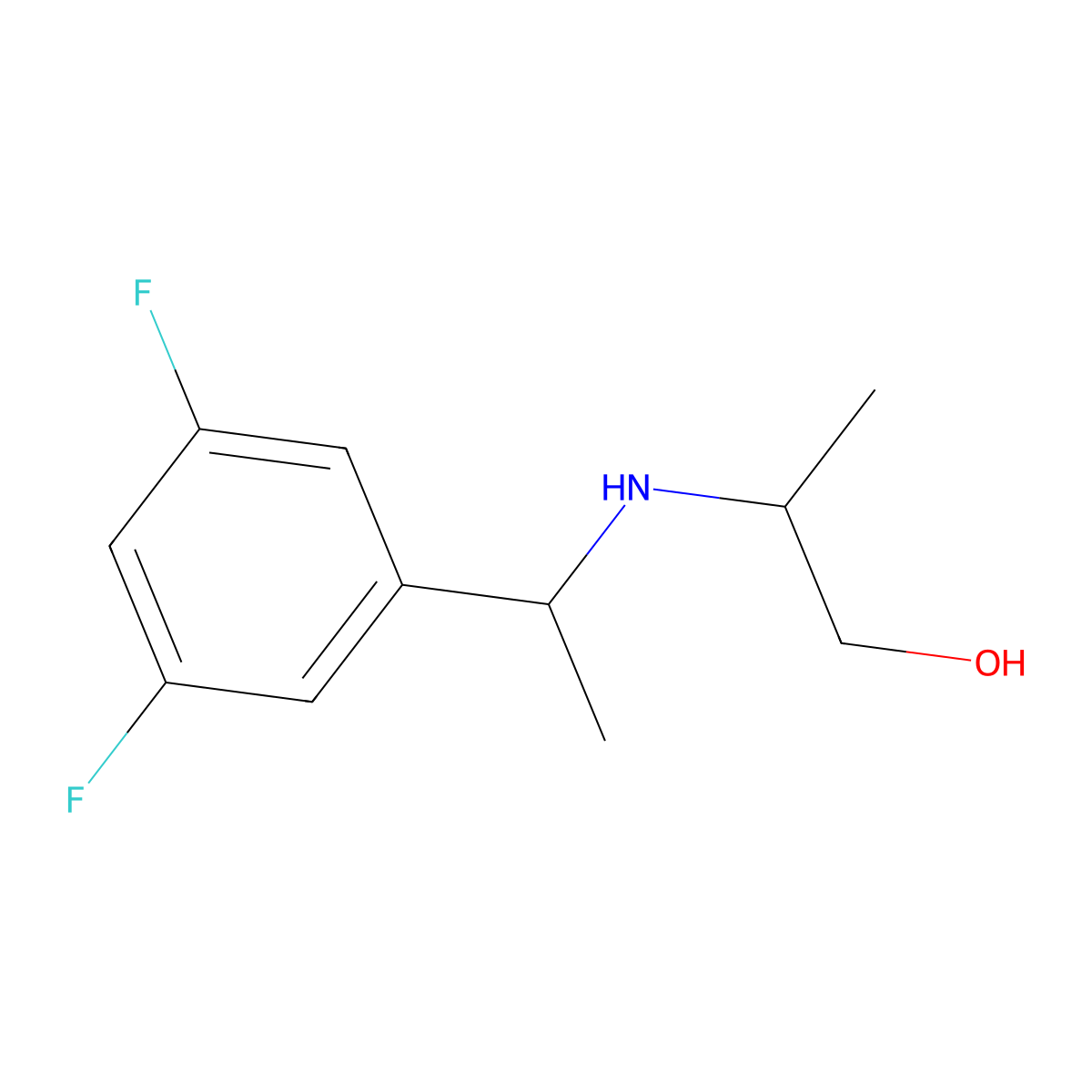 2-{[1-(3,5-Difluorophenyl)ethyl]amino}propan-1-ol molecular structure, CAS 1541706-79-9