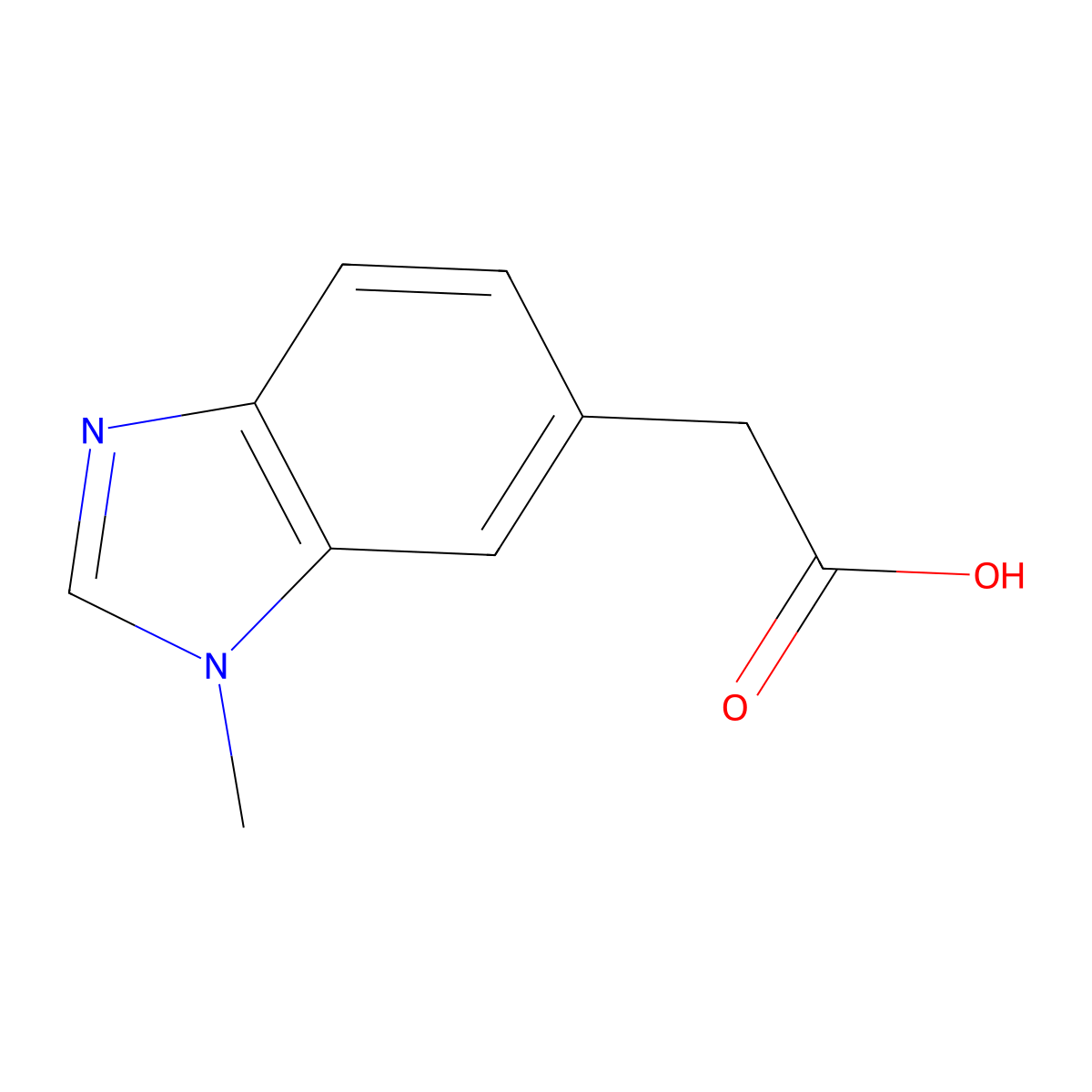 2-(1-Methyl-1H-benzo[D]imidazol-6-YL)acetic acid molecular structure, CAS 1541710-89-7
