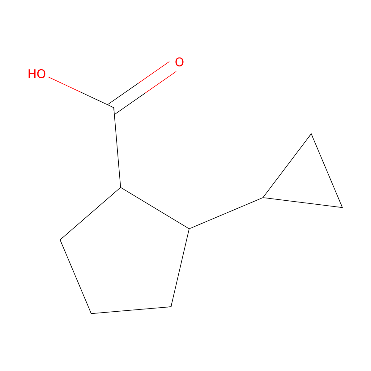 2-Cyclopropylcyclopentane-1-carboxylic acid molecular structure, CAS 1541721-28-1