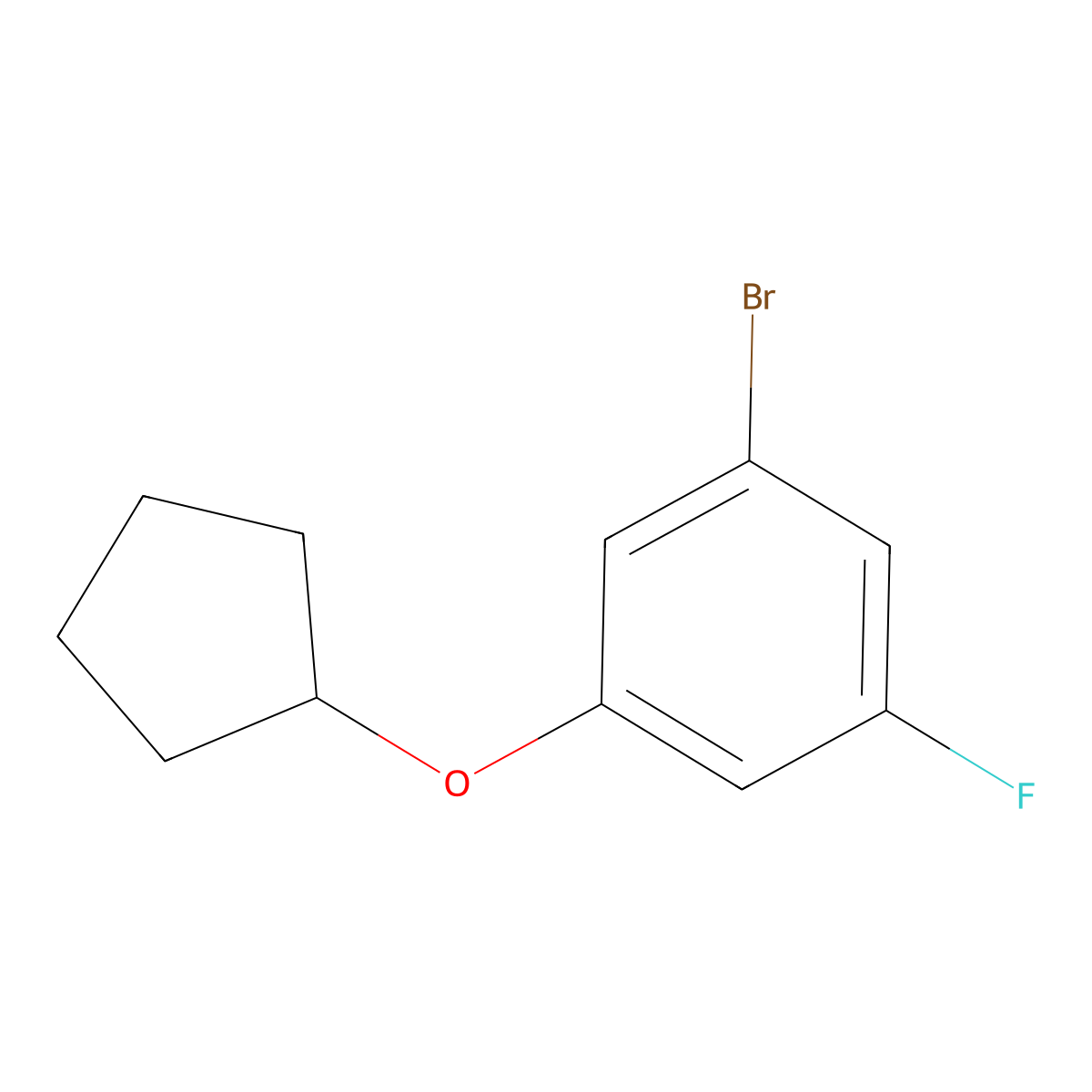1-Bromo-3-(cyclopentyloxy)-5-fluorobenzene molecular structure, CAS 1541736-57-5