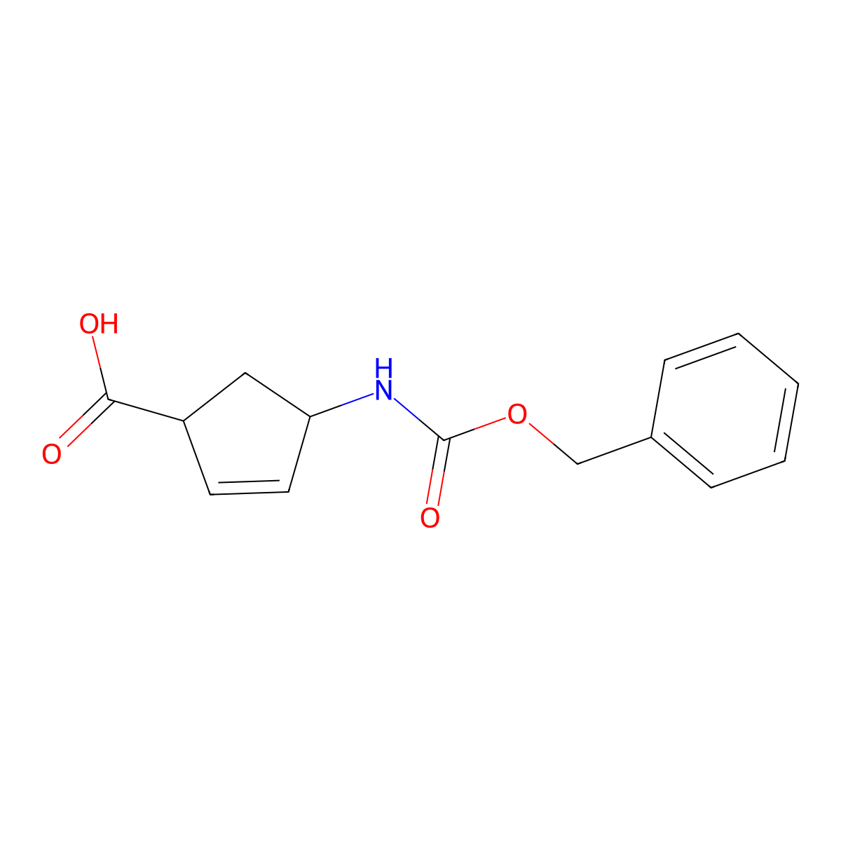 4-(((Benzyloxy)carbonyl)amino)cyclopent-2-ene-1-carboxylic acid molecular structure, CAS 1541739-12-1