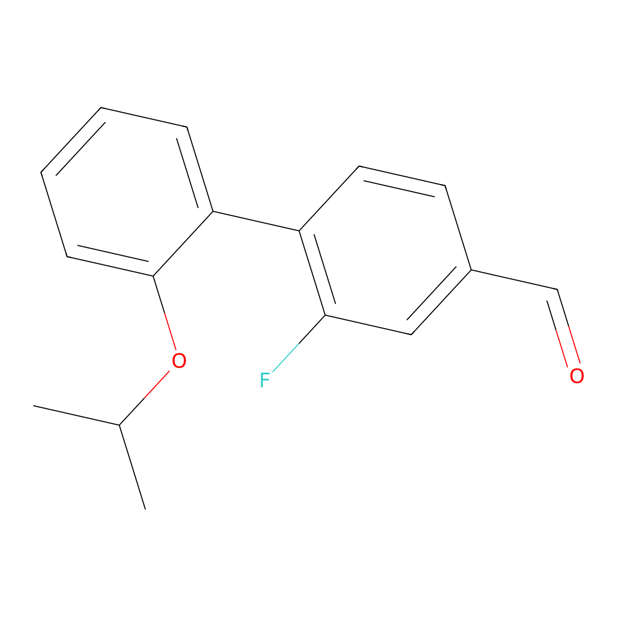 2-Fluoro-2'-(1-methylethoxy)[1,1'-biphenyl]-4-carboxaldehyde molecular structure, CAS 1541741-48-3