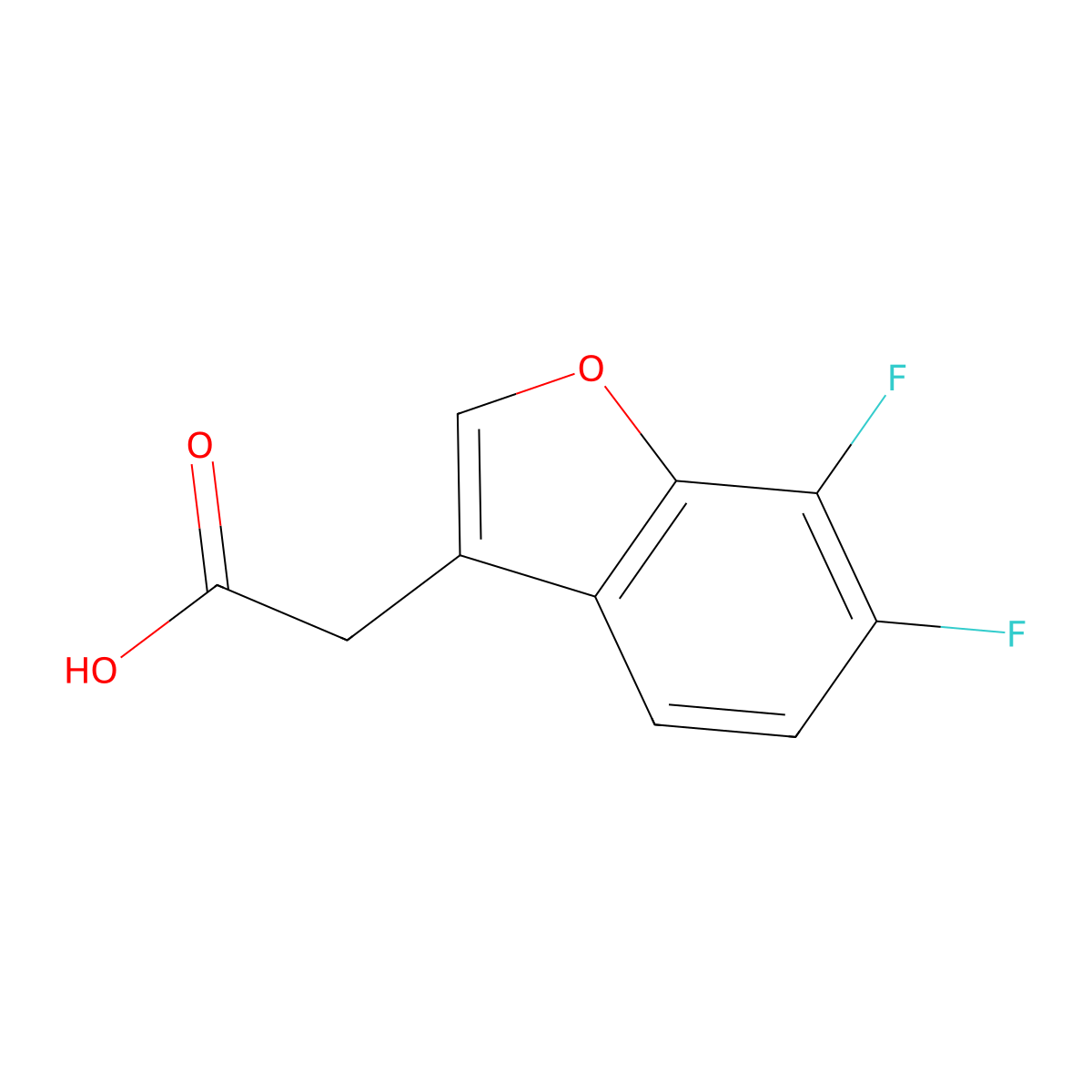 2-(6,7-Difluoro-1-benzofuran-3-yl)acetic acid molecular structure, CAS 1541751-49-8