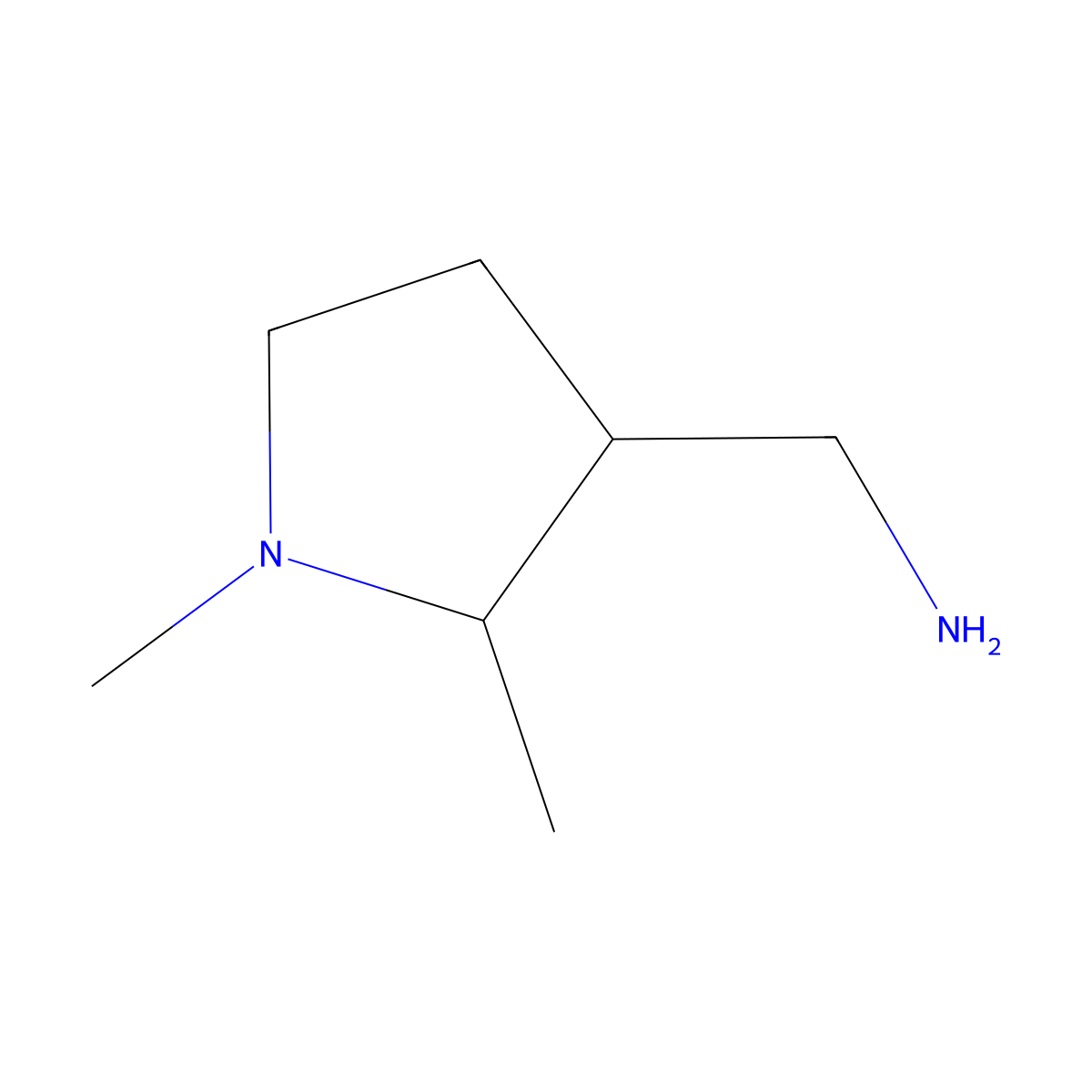 (1,2-Dimethylpyrrolidin-3-yl)methanamine molecular structure, CAS 1541761-46-9