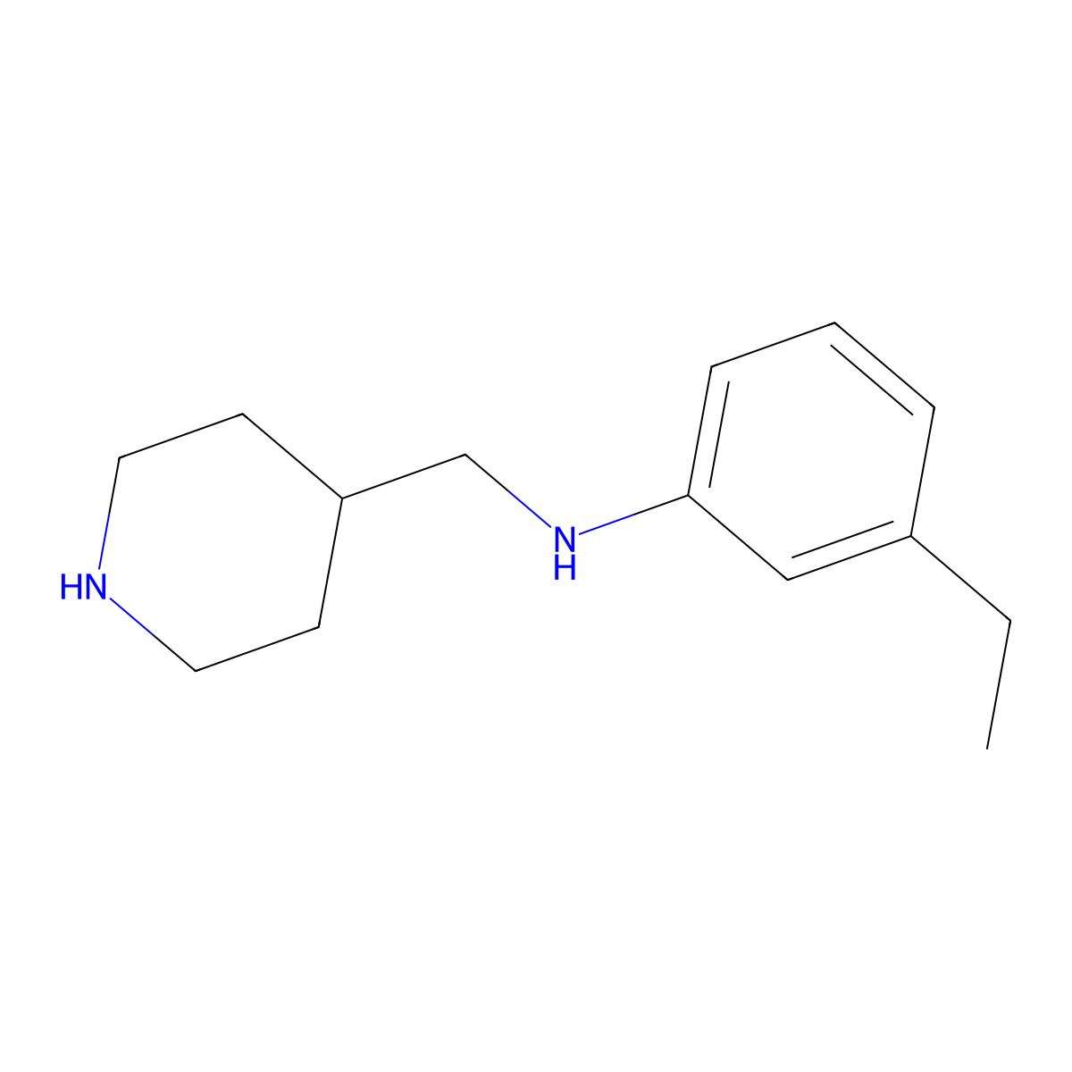 3-ethyl-N-[(piperidin-4-yl)methyl]aniline molecular structure, CAS 1541774-11-1