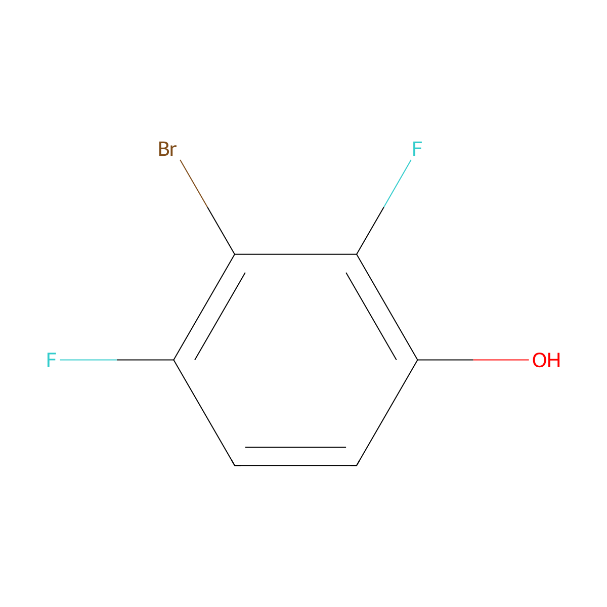 3-Bromo-2,4-difluorophenol molecular structure, CAS 1541784-30-8