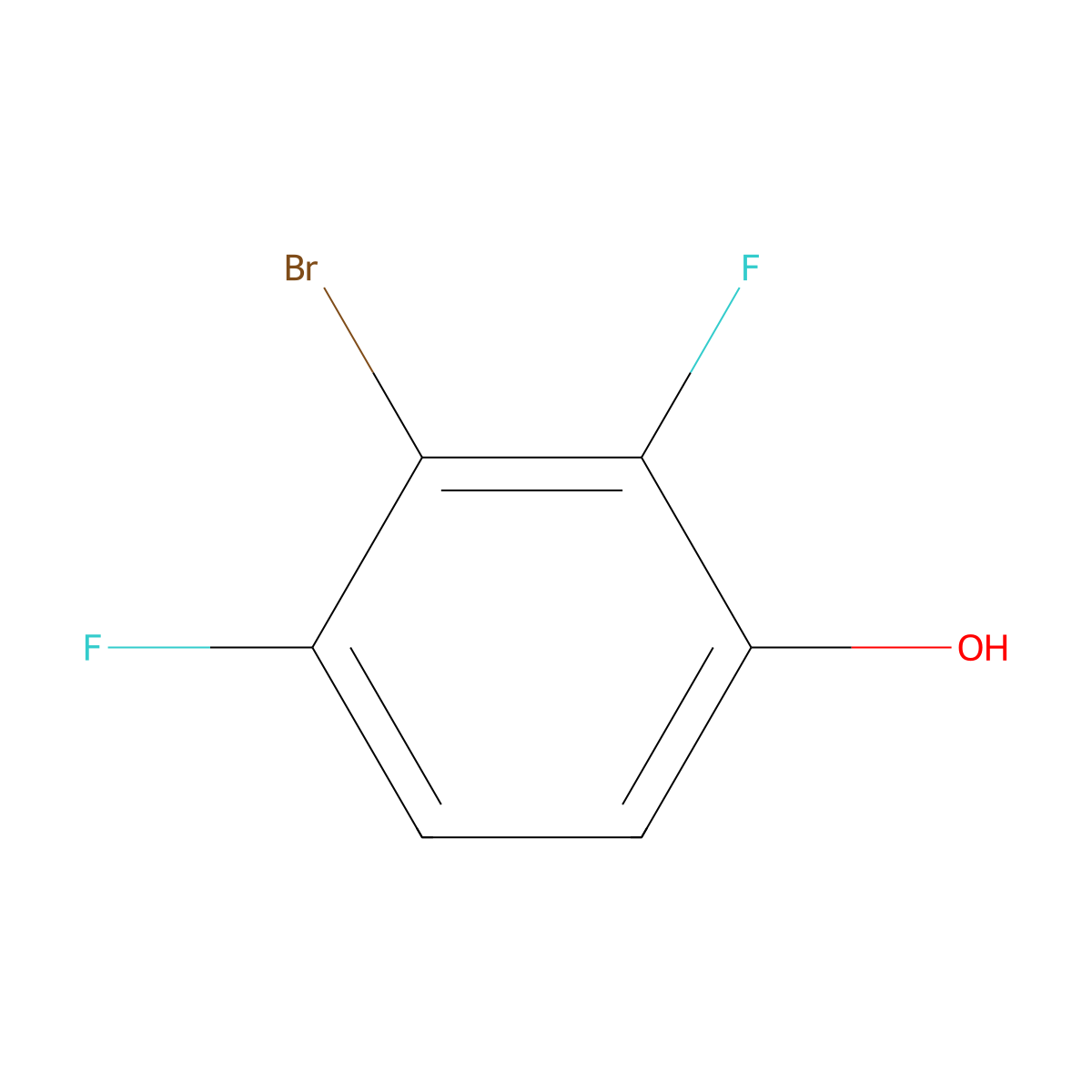 3-Bromo-2,4-difluorophenol molecular structure, CAS 1541784-30-8