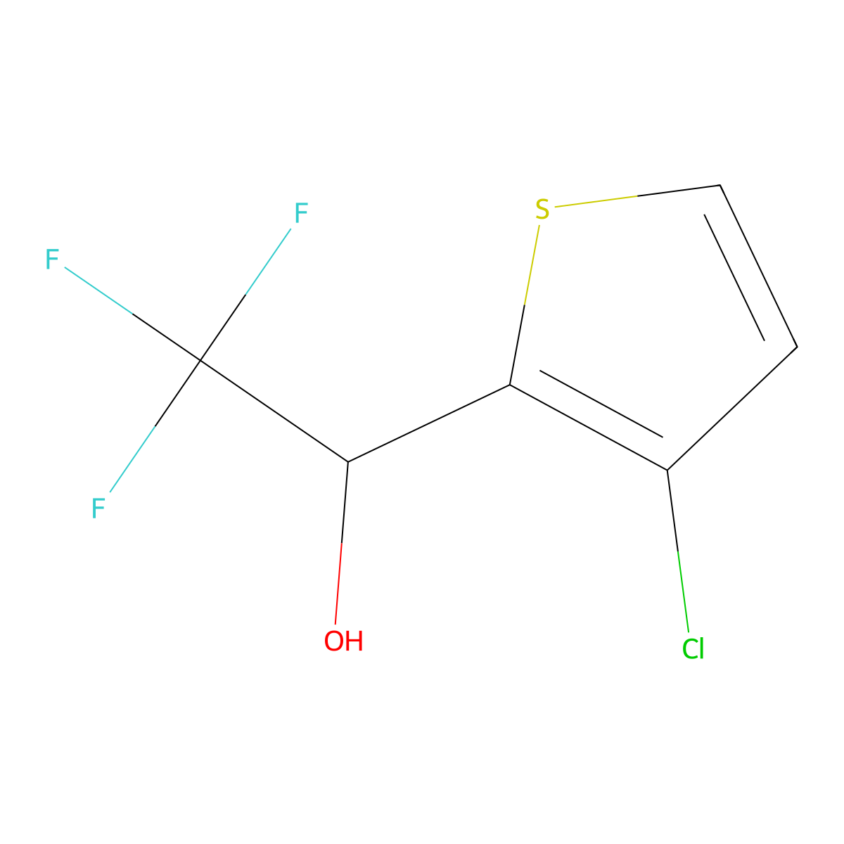 1-(3-Chlorothiophen-2-yl)-2,2,2-trifluoroethan-1-ol molecular structure, CAS 1541789-41-6