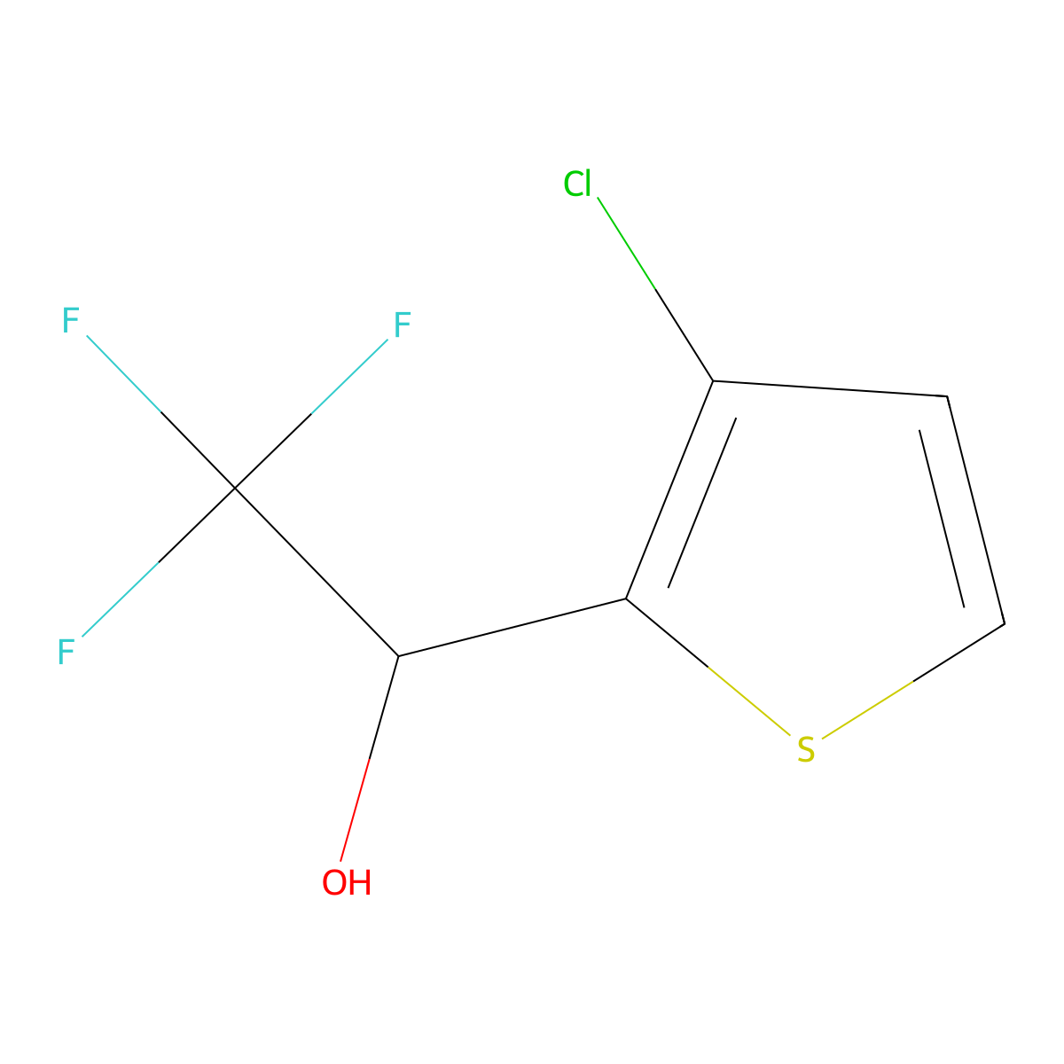 1-(3-Chlorothiophen-2-yl)-2,2,2-trifluoroethan-1-ol molecular structure, CAS 1541789-41-6