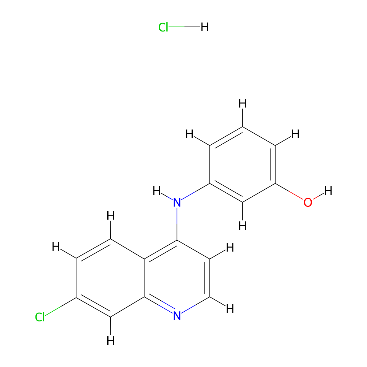 3-[(7-Chloroquinolin-4-yl)amino]phenol hydrochloride molecular structure, CAS 154179-39-2