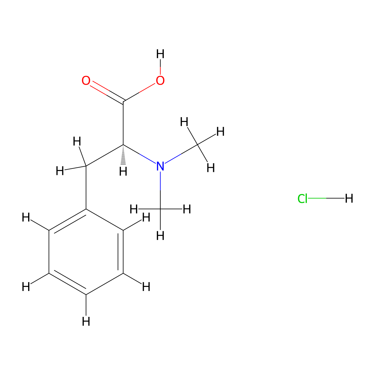 (2S)-2-(dimethylamino)-3-phenylpropanoicacidhydrochloride molecular structure, CAS 154179-85-8