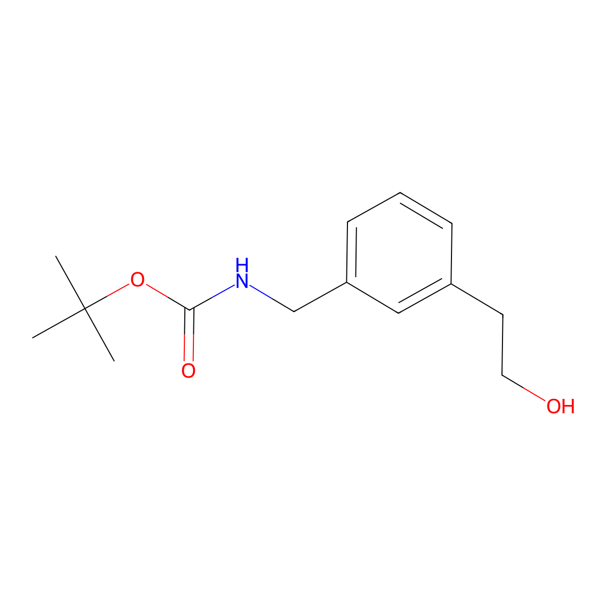 tert-butyl N-((3-(2-hydroxyethyl)phenyl)methyl)carbamate molecular structure, CAS 1541795-99-6