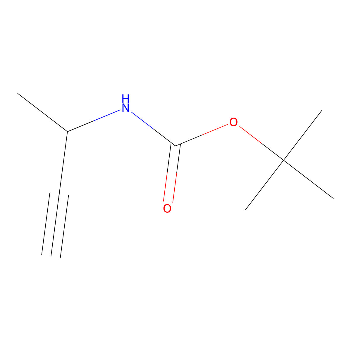 tert-butyl N-(but-3-yn-2-yl)carbamate molecular structure, CAS 154181-98-3