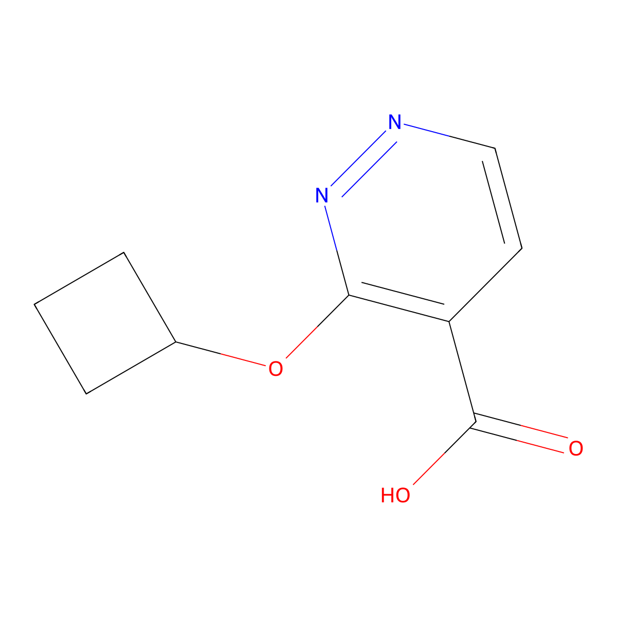 3-Cyclobutoxypyridazine-4-carboxylicacid molecular structure, CAS 1541810-32-5