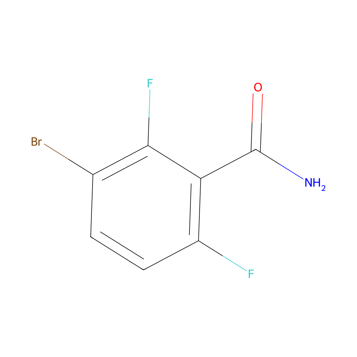 3-Bromo-2,6-difluorobenzamide molecular structure, CAS 1541810-83-6