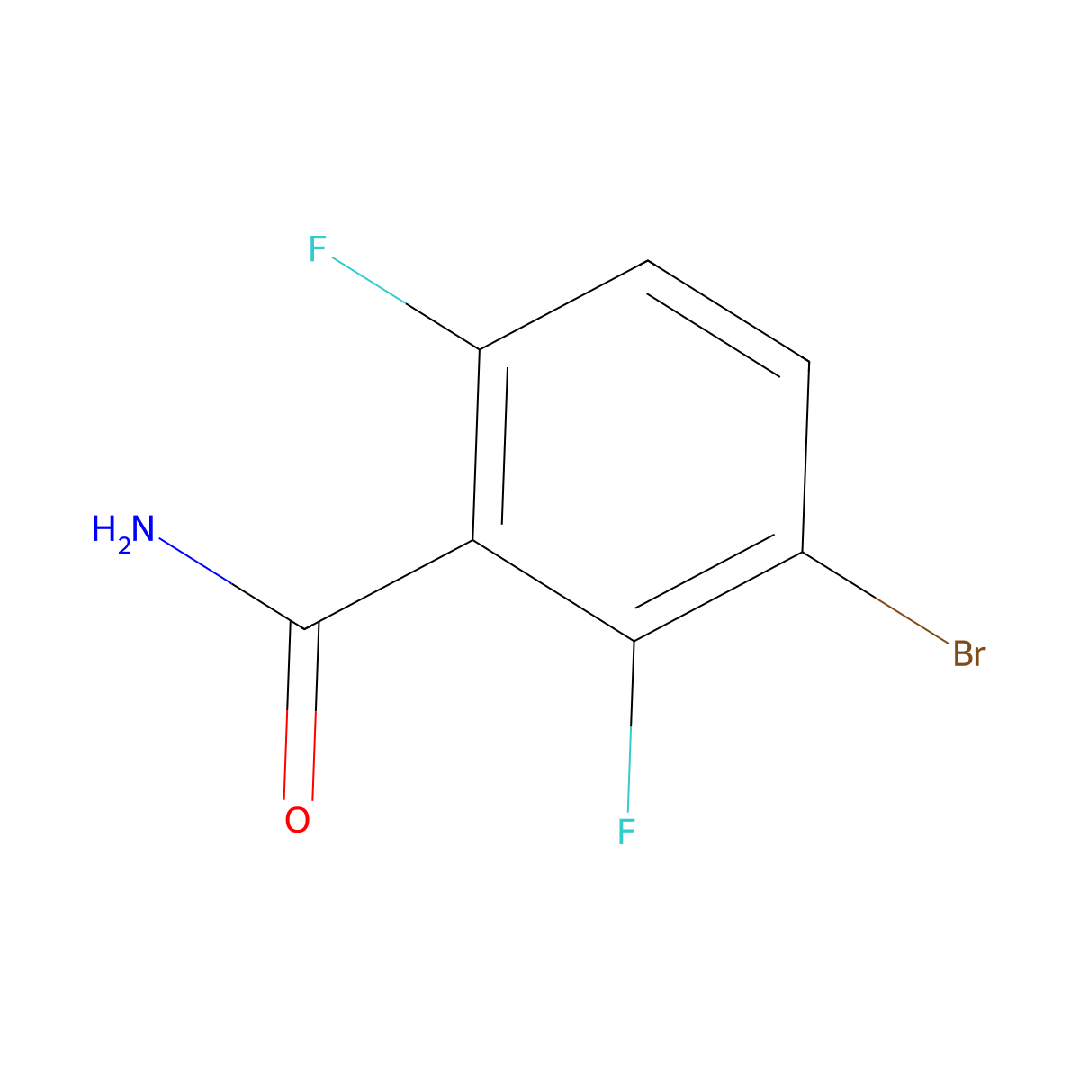 3-Bromo-2,6-difluorobenzamide molecular structure, CAS 1541810-83-6