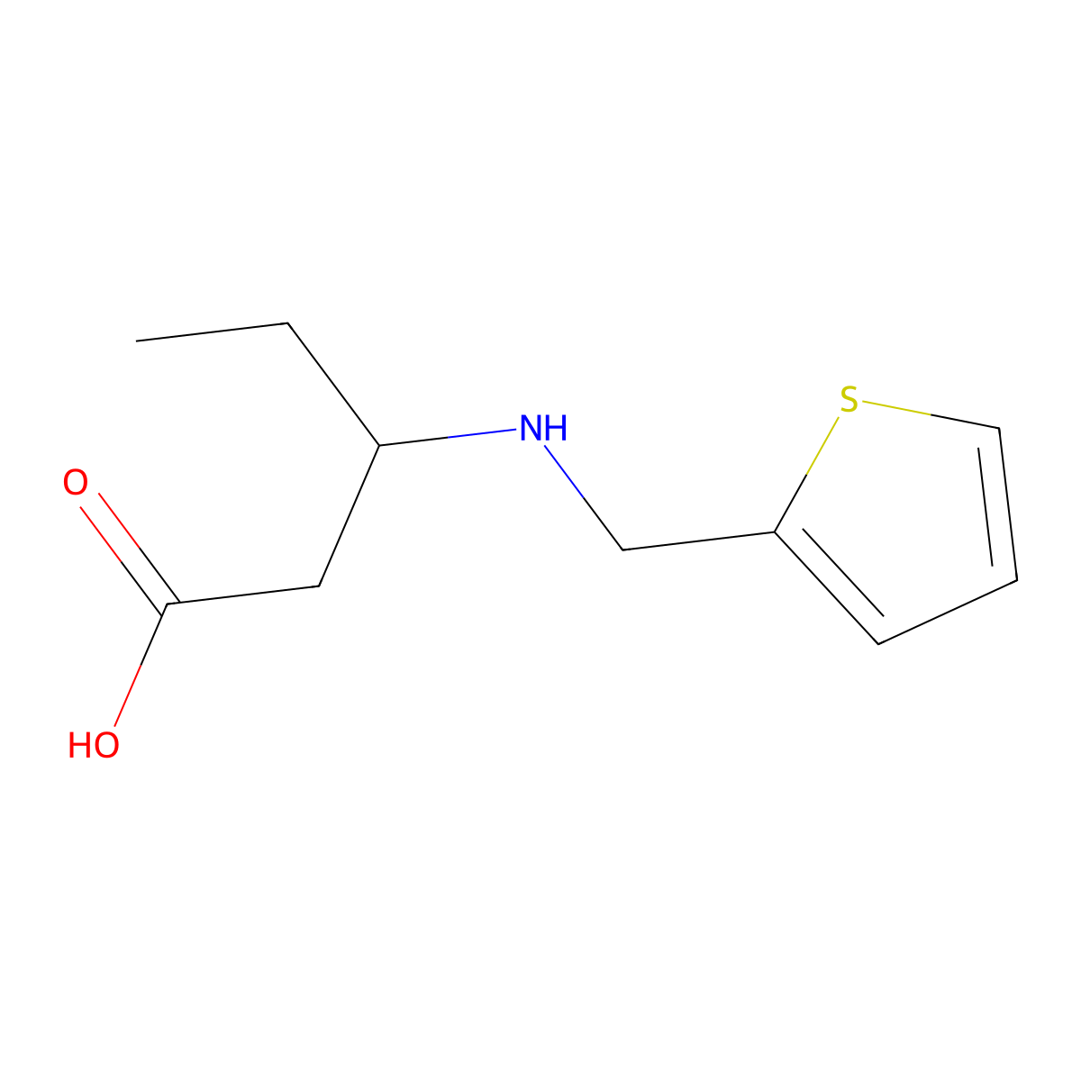 3-{[(Thiophen-2-yl)methyl]amino}pentanoic acid molecular structure, CAS 1541827-42-2