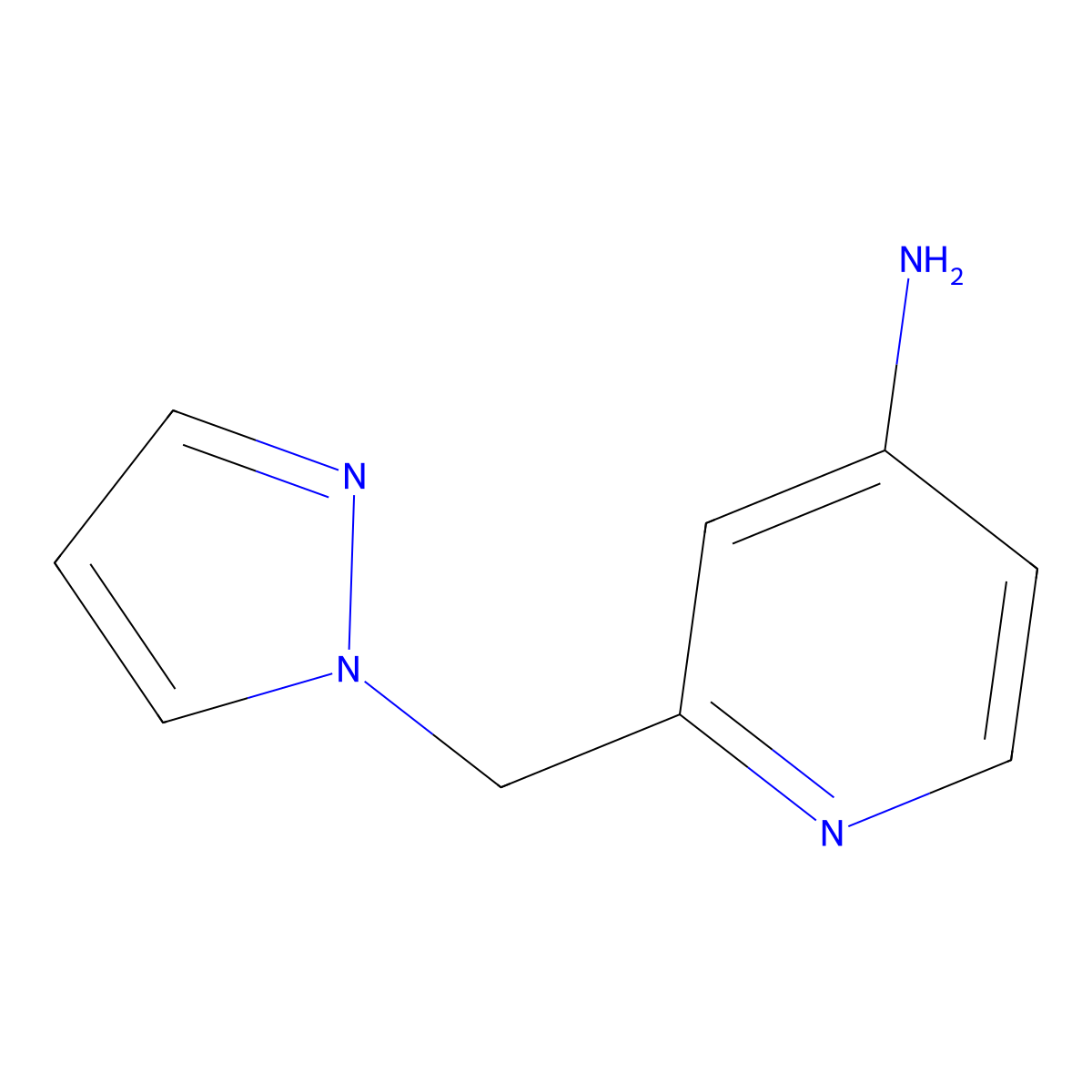 2-[(1H-pyrazol-1-yl)methyl]pyridin-4-amine molecular structure, CAS 1541829-45-1