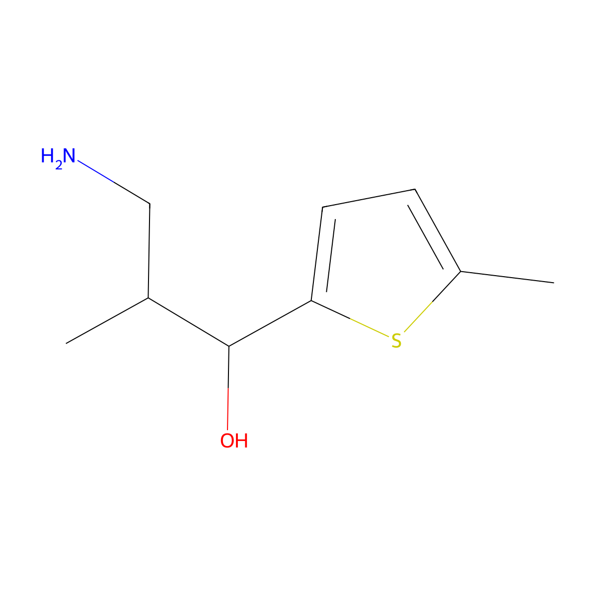 3-Amino-2-methyl-1-(5-methylthiophen-2-yl)propan-1-ol molecular structure, CAS 1541834-34-7