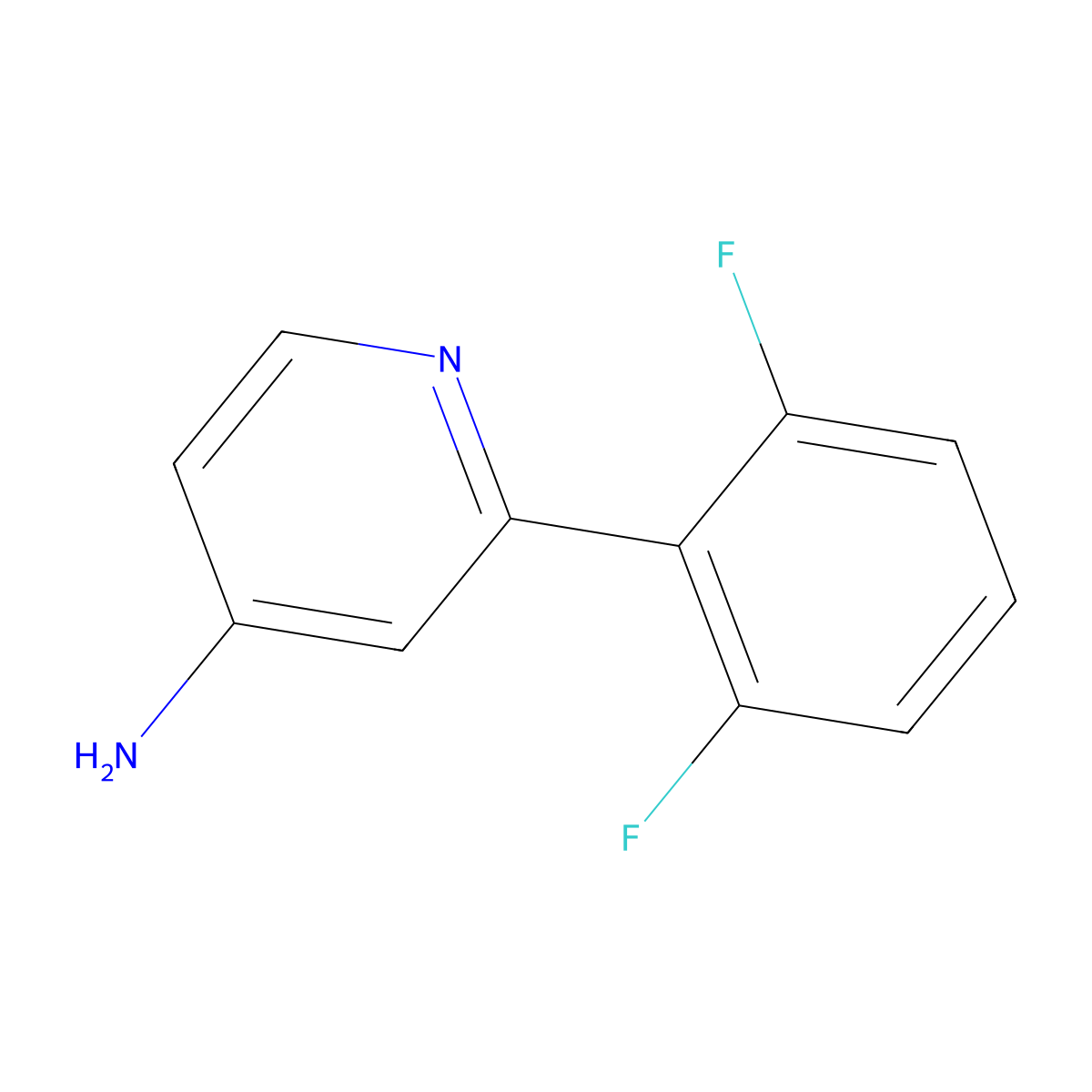 2-(2,6-Difluorophenyl)-4-pyridinamine molecular structure, CAS 1541851-40-4