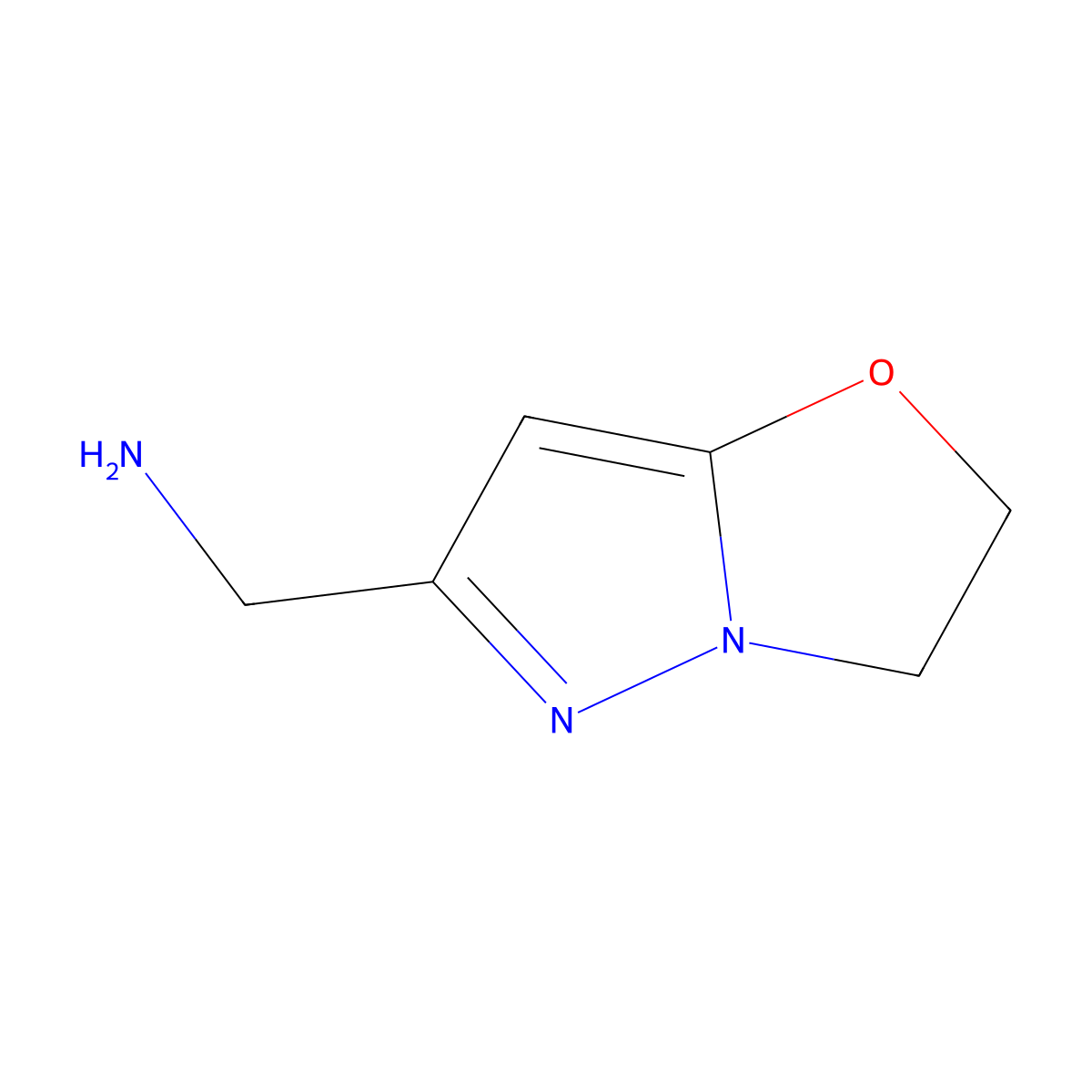 1-{2H,3H-pyrazolo[3,2-b][1,3]oxazol-6-yl}methanamine molecular structure, CAS 1541853-83-1