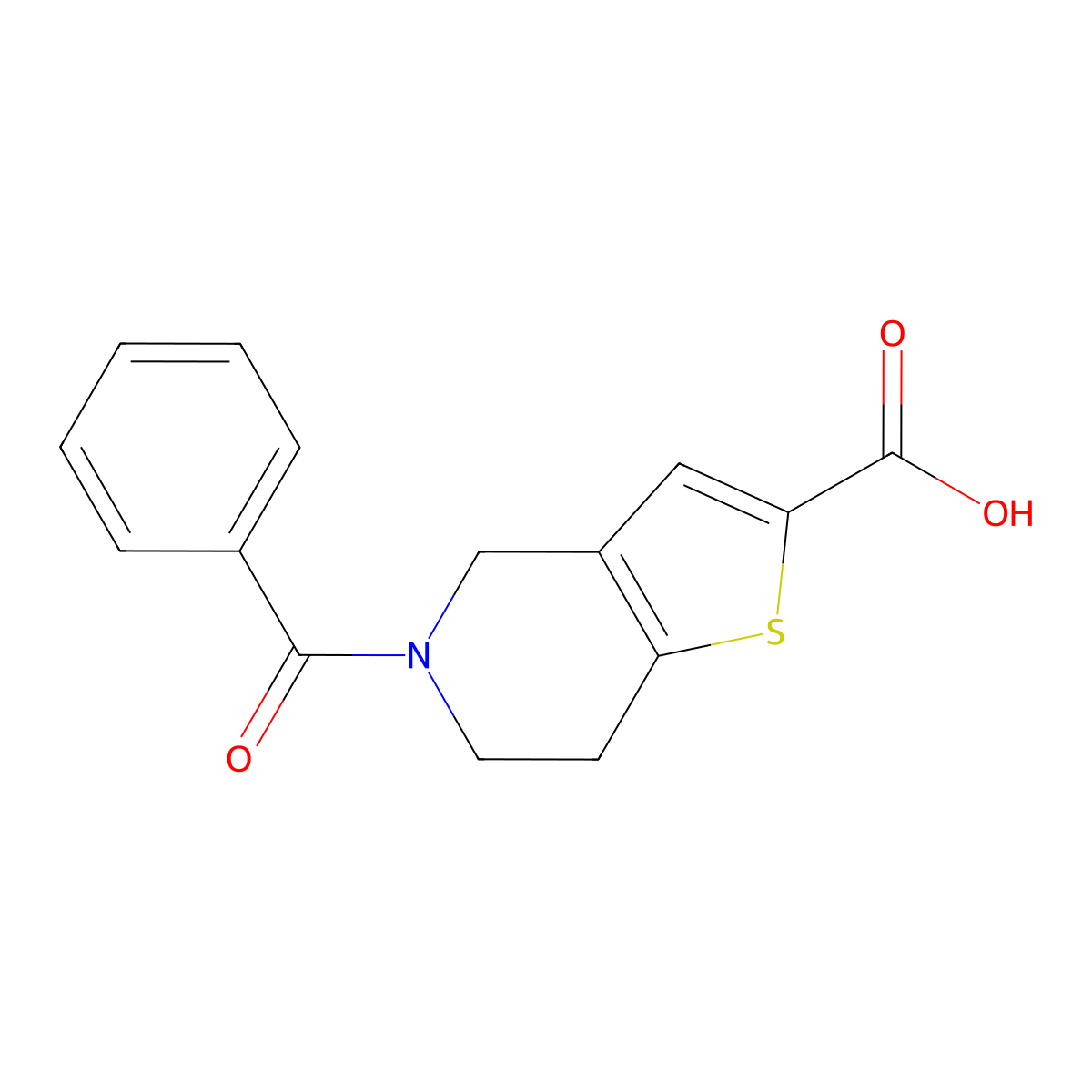 5-Benzoyl-4,5,6,7-tetrahydrothieno[3,2-c]pyridine-2-carboxylic acid molecular structure, CAS 154187-23-2
