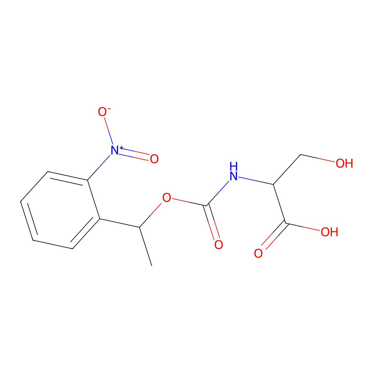 N-1-(2-Nitrophenyl)ethoxycarbonylserine molecular structure, CAS 154187-38-9