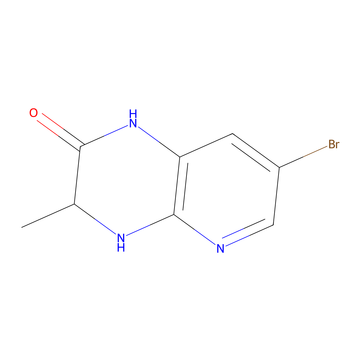 7-bromo-3-methyl-1H,2H,3H,4H-pyrido(2,3-b)pyrazin-2-one molecular structure, CAS 1541874-12-7