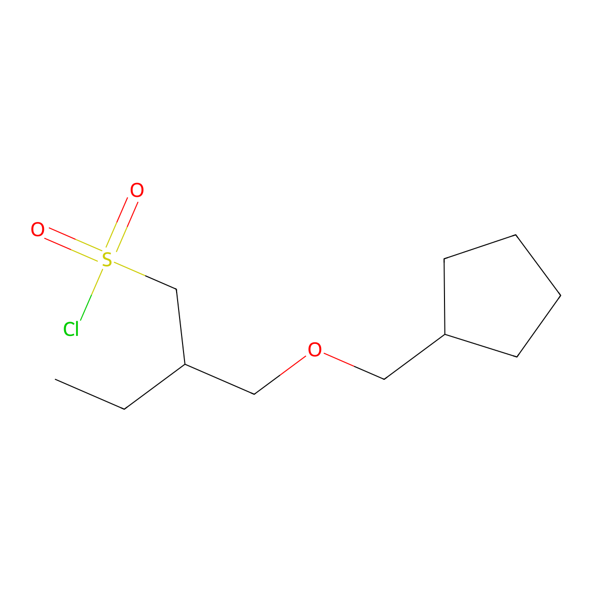 2-((Cyclopentylmethoxy)methyl)butane-1-sulfonyl chloride molecular structure, CAS 1541886-18-3