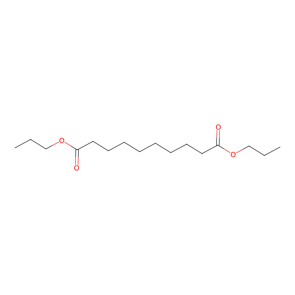 Dipropyl sebacate molecular structure, CAS 15419-91-7