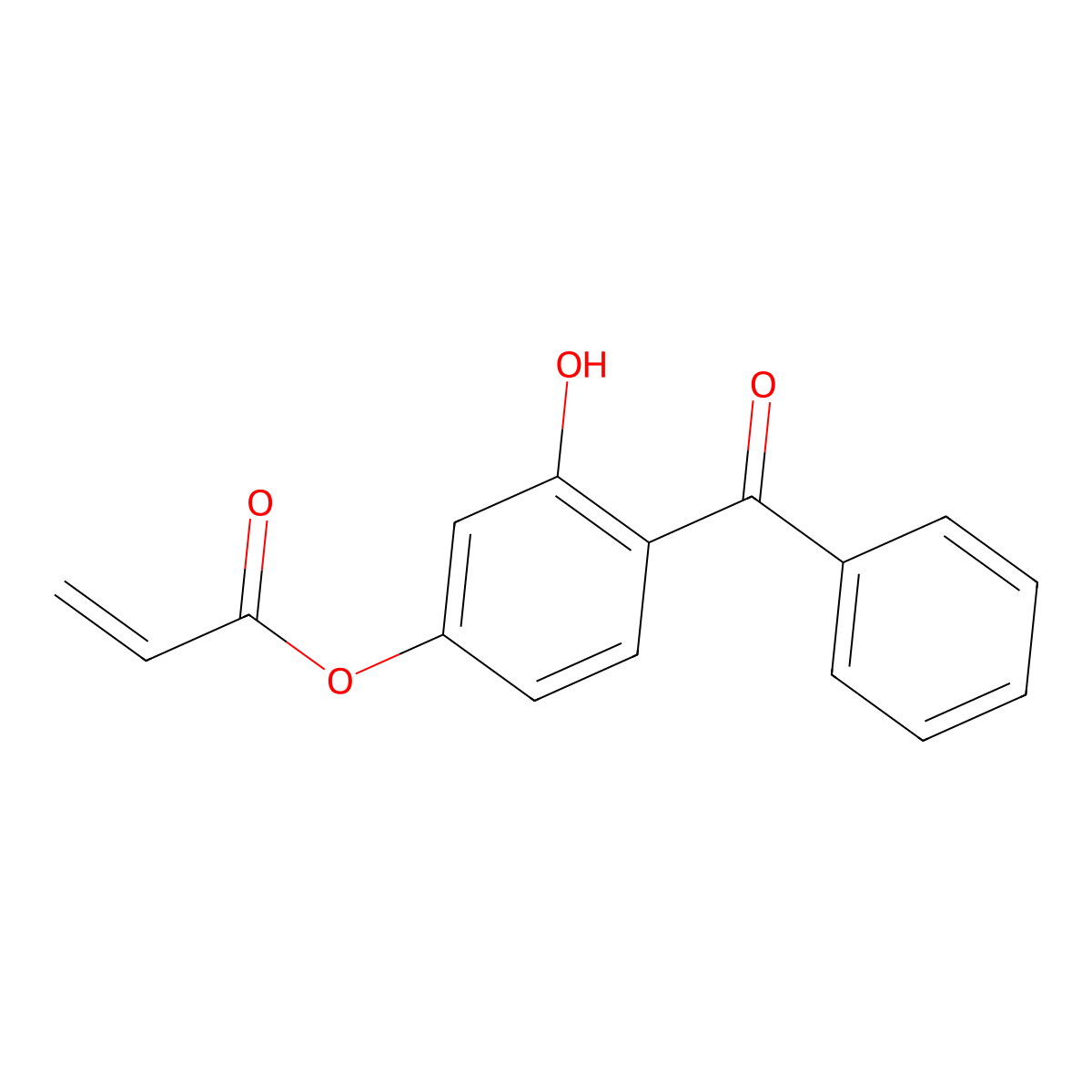 2-Propenoic acid, 4-benzoyl-3-hydroxyphenyl ester molecular structure, CAS 15419-94-0