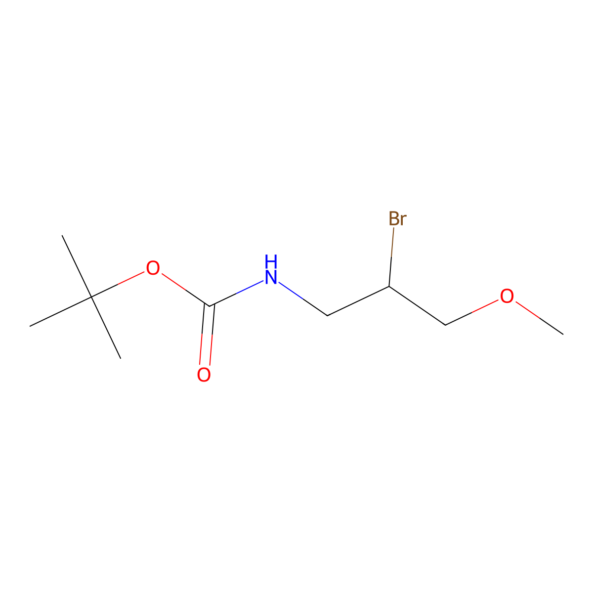 tert-butyl N-(2-bromo-3-methoxypropyl)carbamate molecular structure, CAS 1541902-31-1