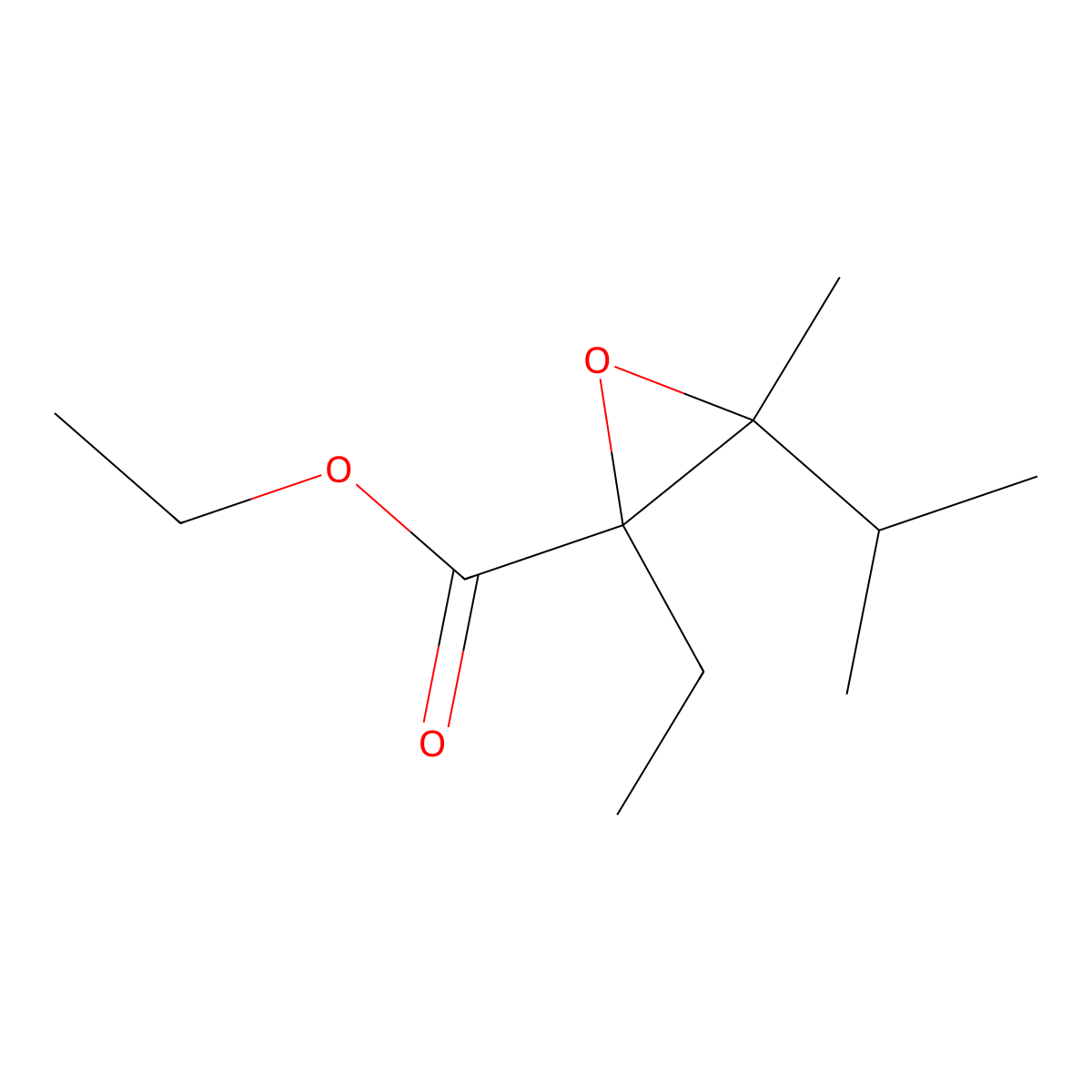 Ethyl 2-ethyl-3-methyl-3-(propan-2-yl)oxirane-2-carboxylate molecular structure, CAS 1541905-08-1