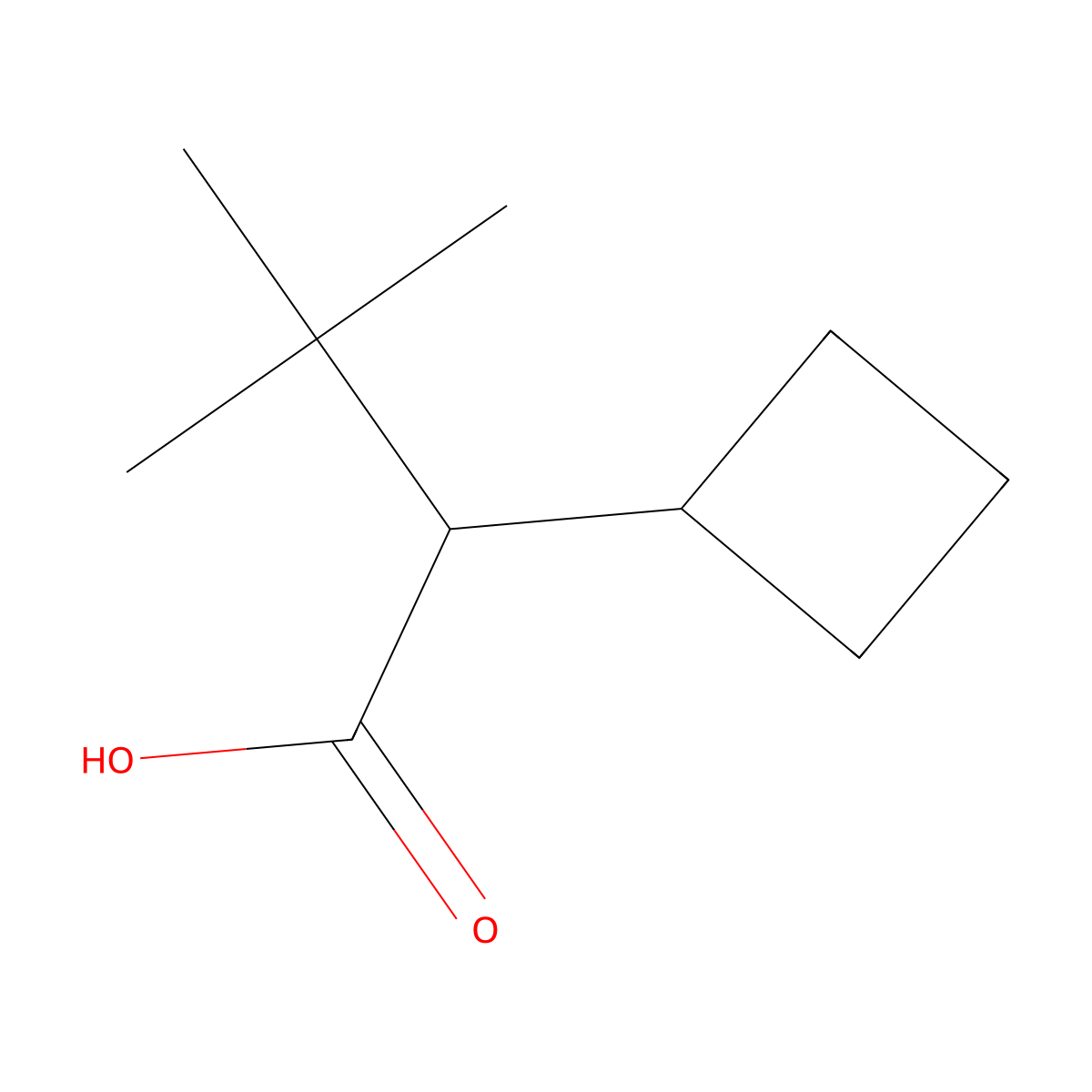 2-Cyclobutyl-3,3-dimethylbutanoic acid molecular structure, CAS 1541906-14-2
