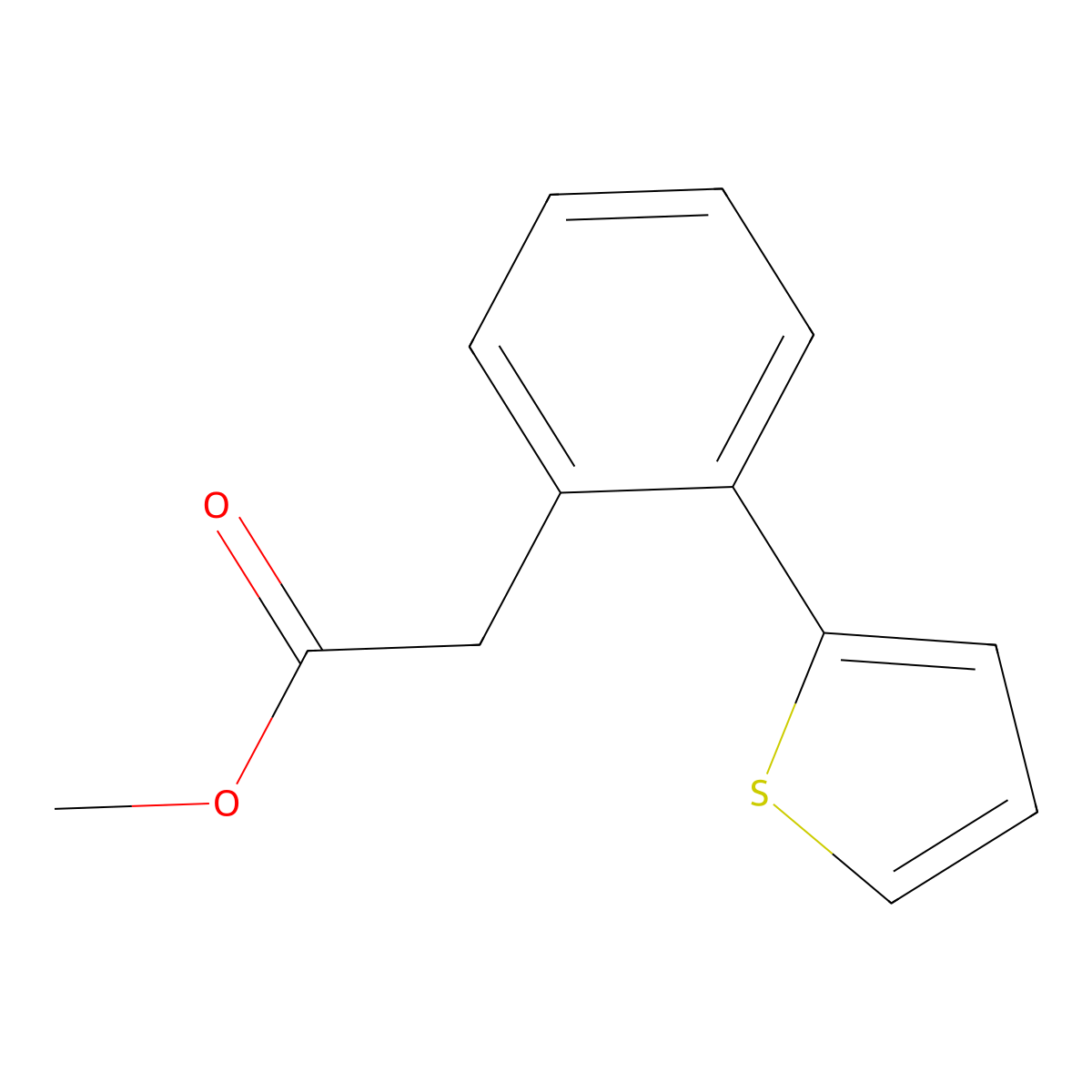 Methyl [2-(2-thienyl)phenyl]acetate molecular structure, CAS 154191-77-2