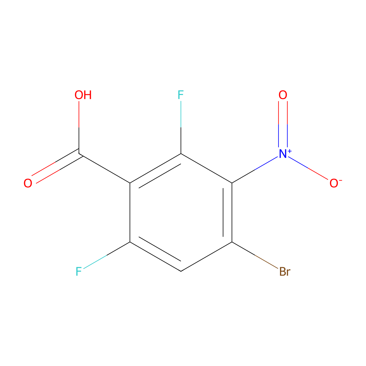 4-Bromo-2,6-difluoro-3-nitrobenzoic acid molecular structure, CAS 1541923-72-1
