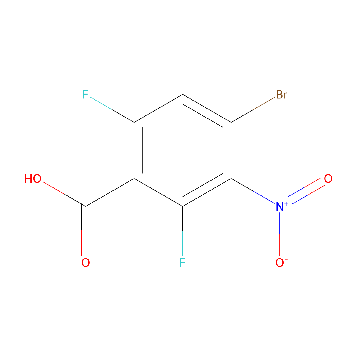 4-Bromo-2,6-difluoro-3-nitrobenzoic acid molecular structure, CAS 1541923-72-1