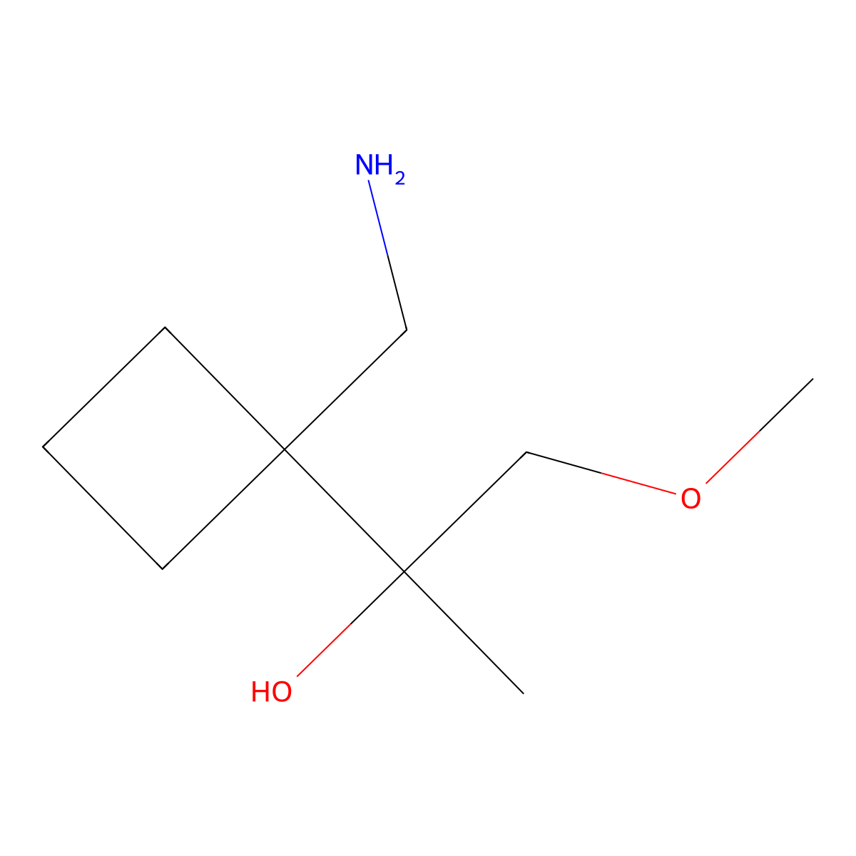 2-(1-(Aminomethyl)cyclobutyl)-1-methoxypropan-2-ol molecular structure, CAS 1541924-47-3