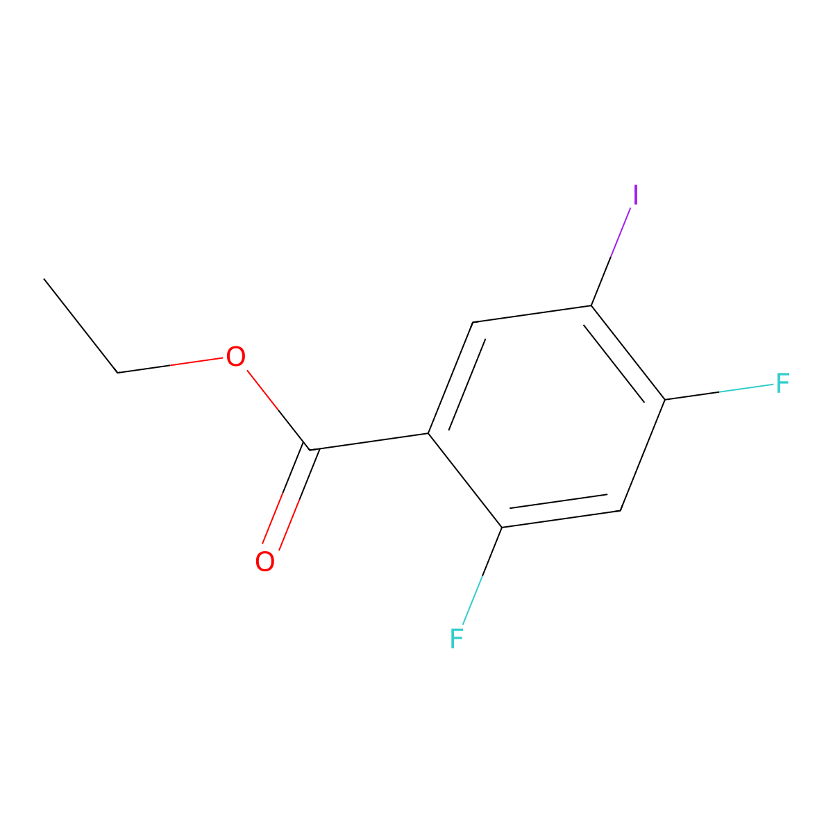 Ethyl 2,4-difluoro-5-iodobenzoate molecular structure, CAS 1541937-20-5