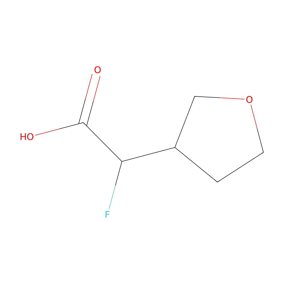 2-Fluoro-2-(oxolan-3-yl)acetic acid molecular structure, CAS 1541943-84-3