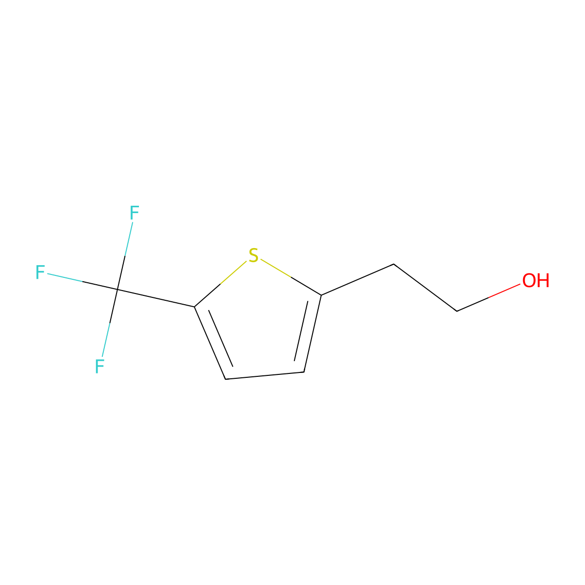 2-[5-(Trifluoromethyl)thiophen-2-yl]ethan-1-ol molecular structure, CAS 1541953-76-7