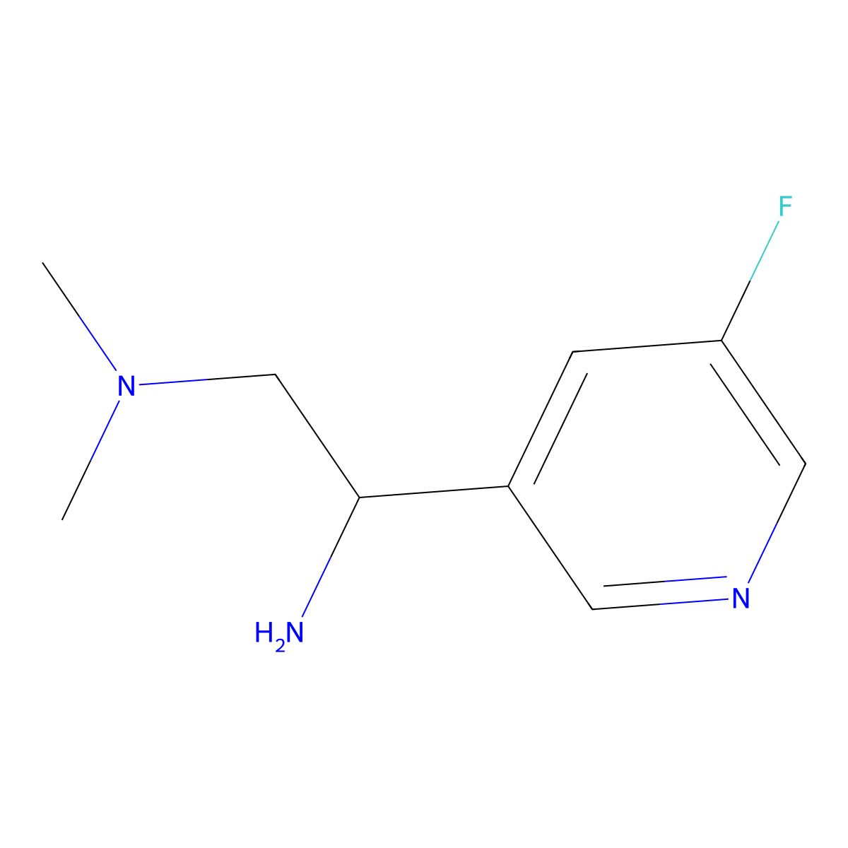 [2-Amino-2-(5-fluoropyridin-3-yl)ethyl]dimethylamine molecular structure, CAS 1541961-37-8