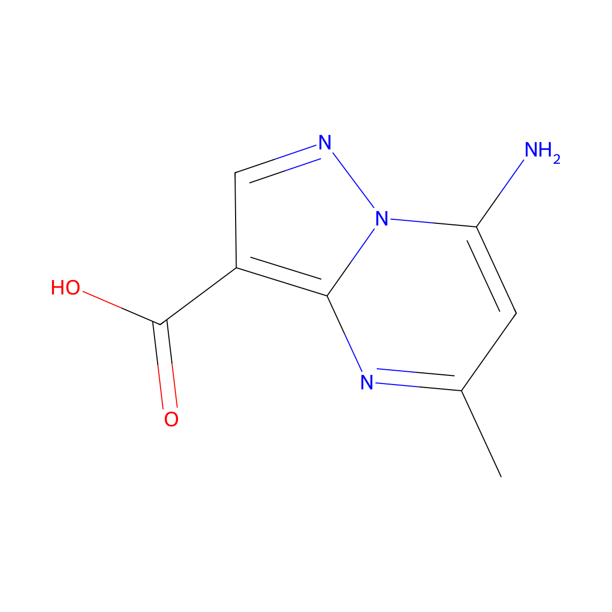 7-Amino-5-methylpyrazolo[1,5-a]pyrimidine-3-carboxylic acid molecular structure, CAS 1541963-87-4