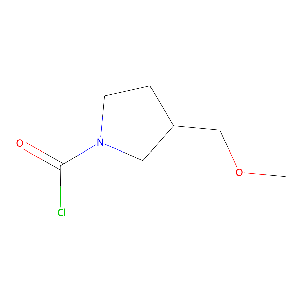 3-(Methoxymethyl)pyrrolidine-1-carbonyl chloride molecular structure, CAS 1541965-20-1