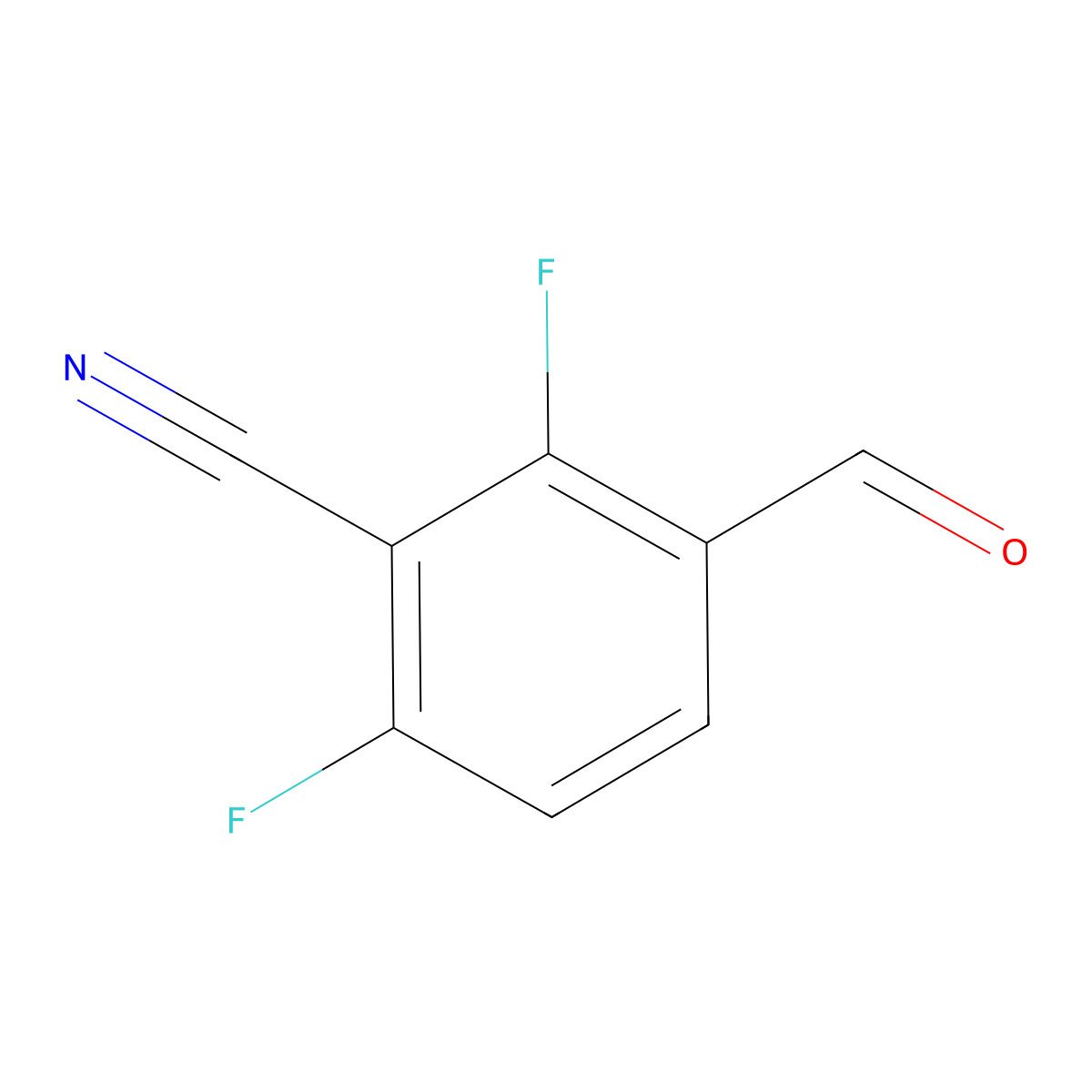 2,6-Difluoro-3-formylbenzonitrile molecular structure, CAS 1541976-46-8