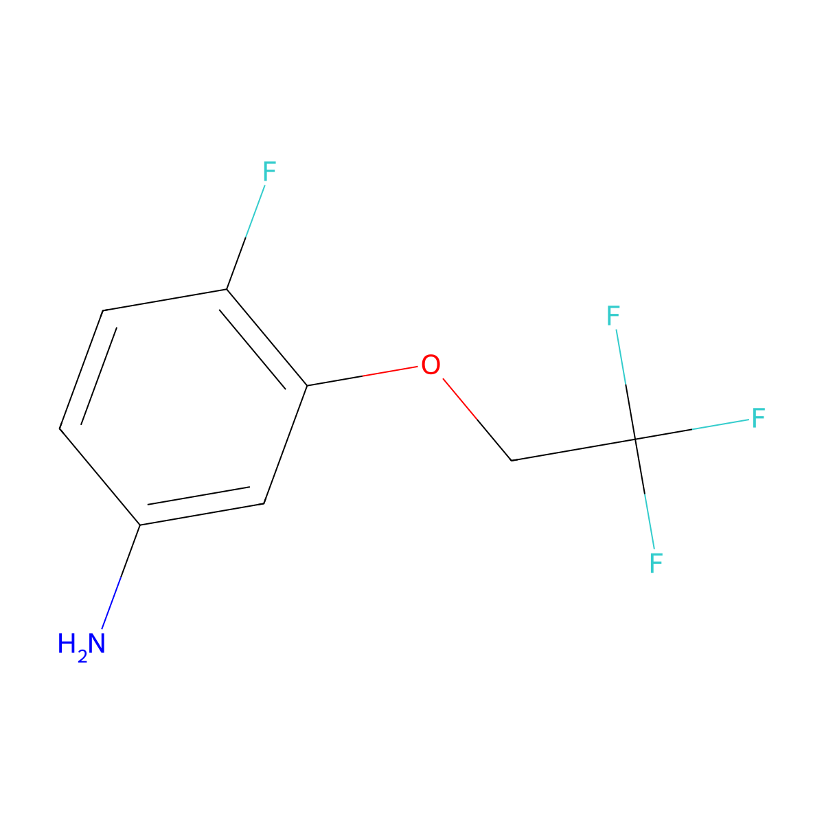 4-Fluoro-3-(2,2,2-trifluoroethoxy)aniline molecular structure, CAS 1541993-00-3