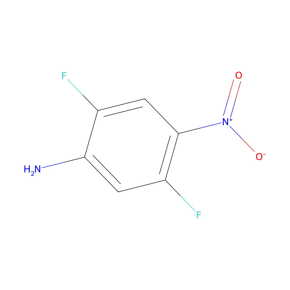 2,5-Difluoro-4-nitroaniline molecular structure, CAS 1542-36-5